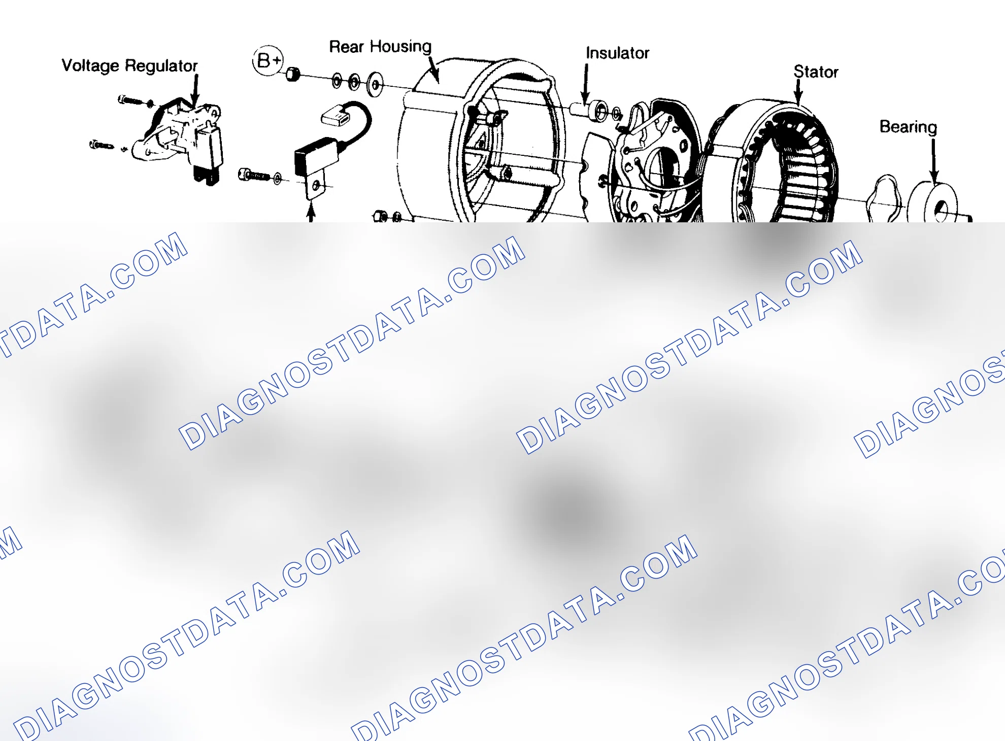 Scheme 3: Exploded View of Bosch 55 Ampere Alternator