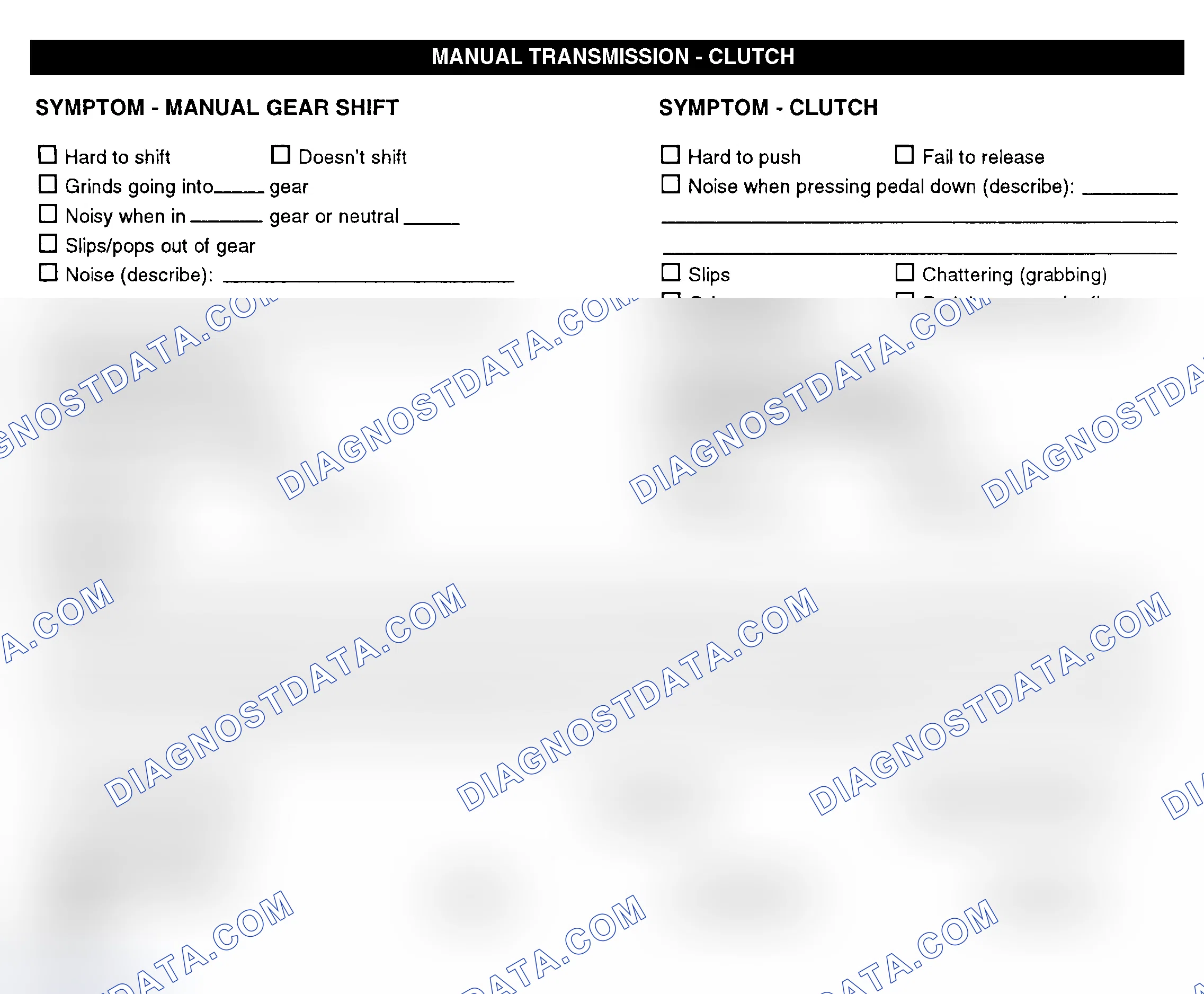 Scheme 10: Manual Transmission & Clutch