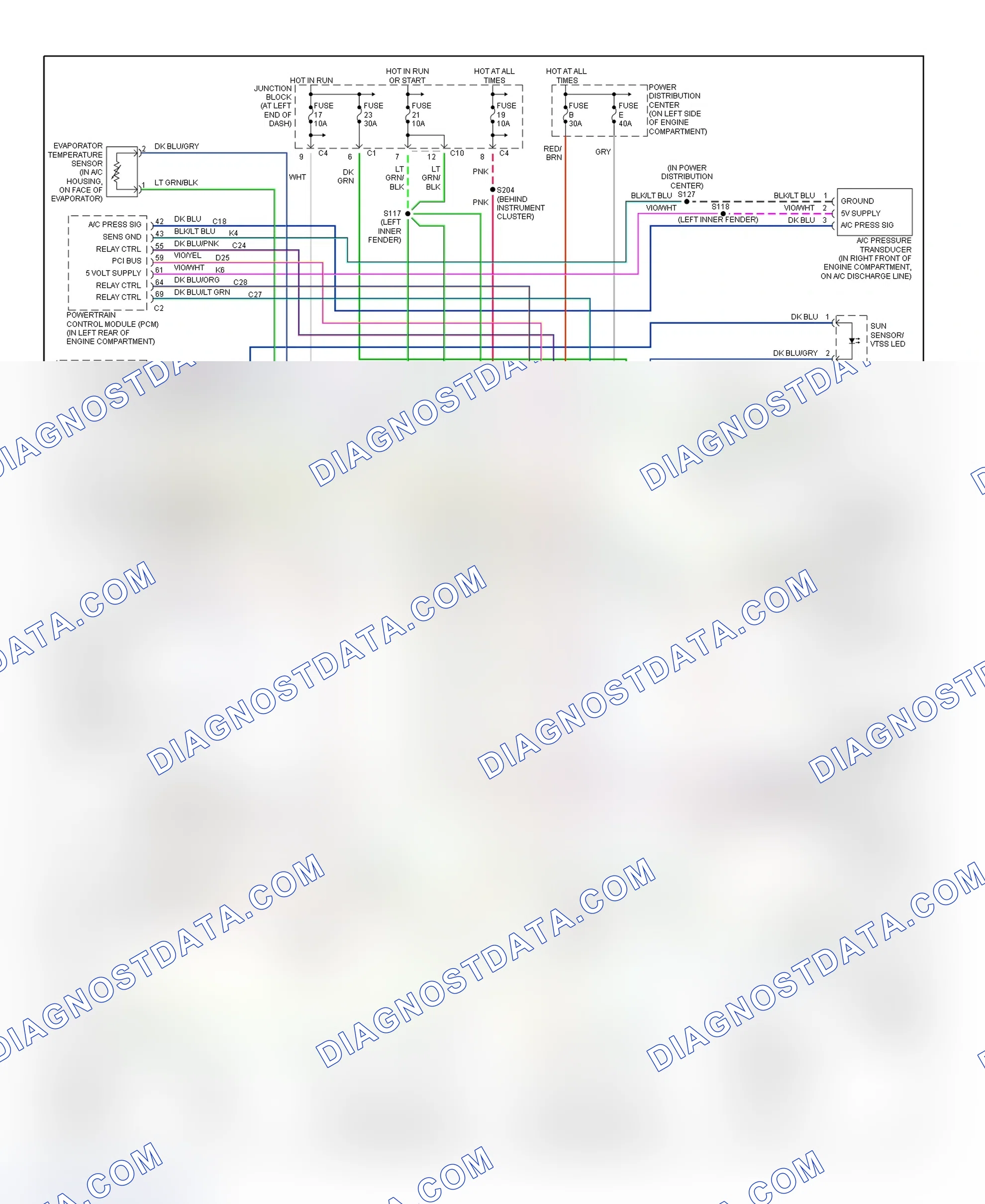 Scheme 13: Automatic A/C-Heater System Wiring Diagram (2000 Concorde, Intrepid, LHS & 300M)