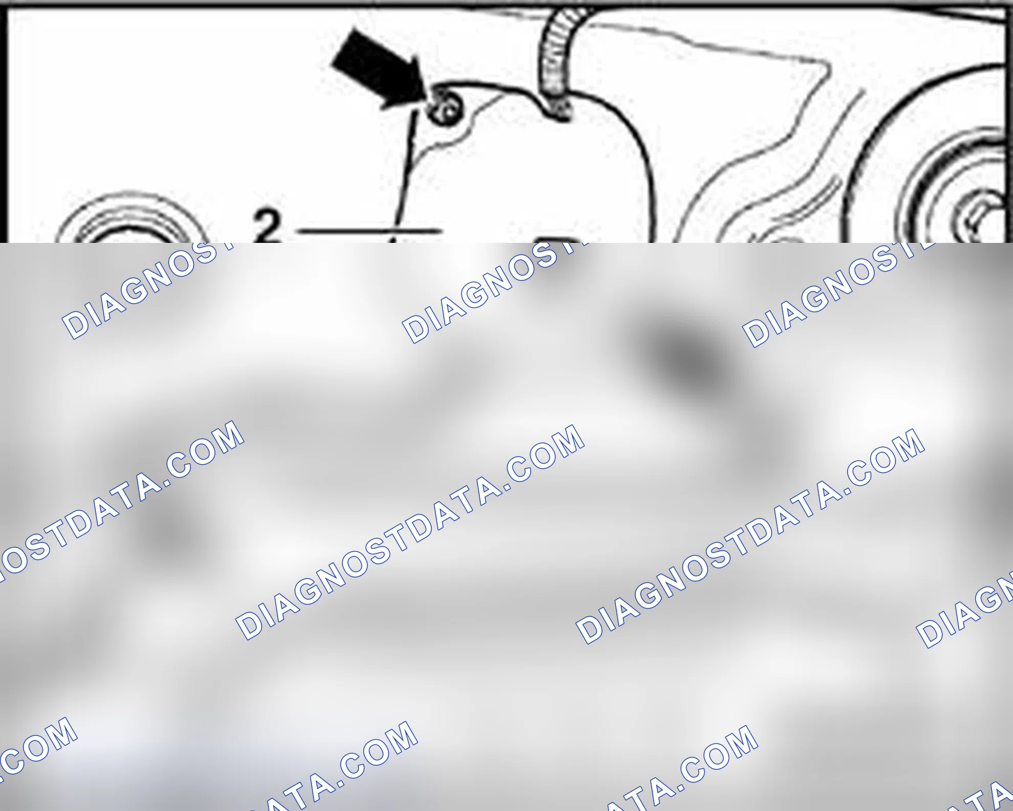 Scheme 96: Installed position of Oxygen Sensor (O2S) behind Three Way Catalytic Converter (TWC) -G130- with O2S
