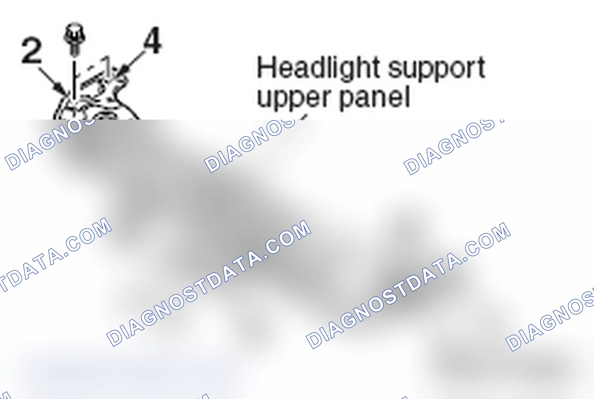 Scheme 72: >> A << HEADLIGHT SUPPORT UPPER PANEL INSTALLATION