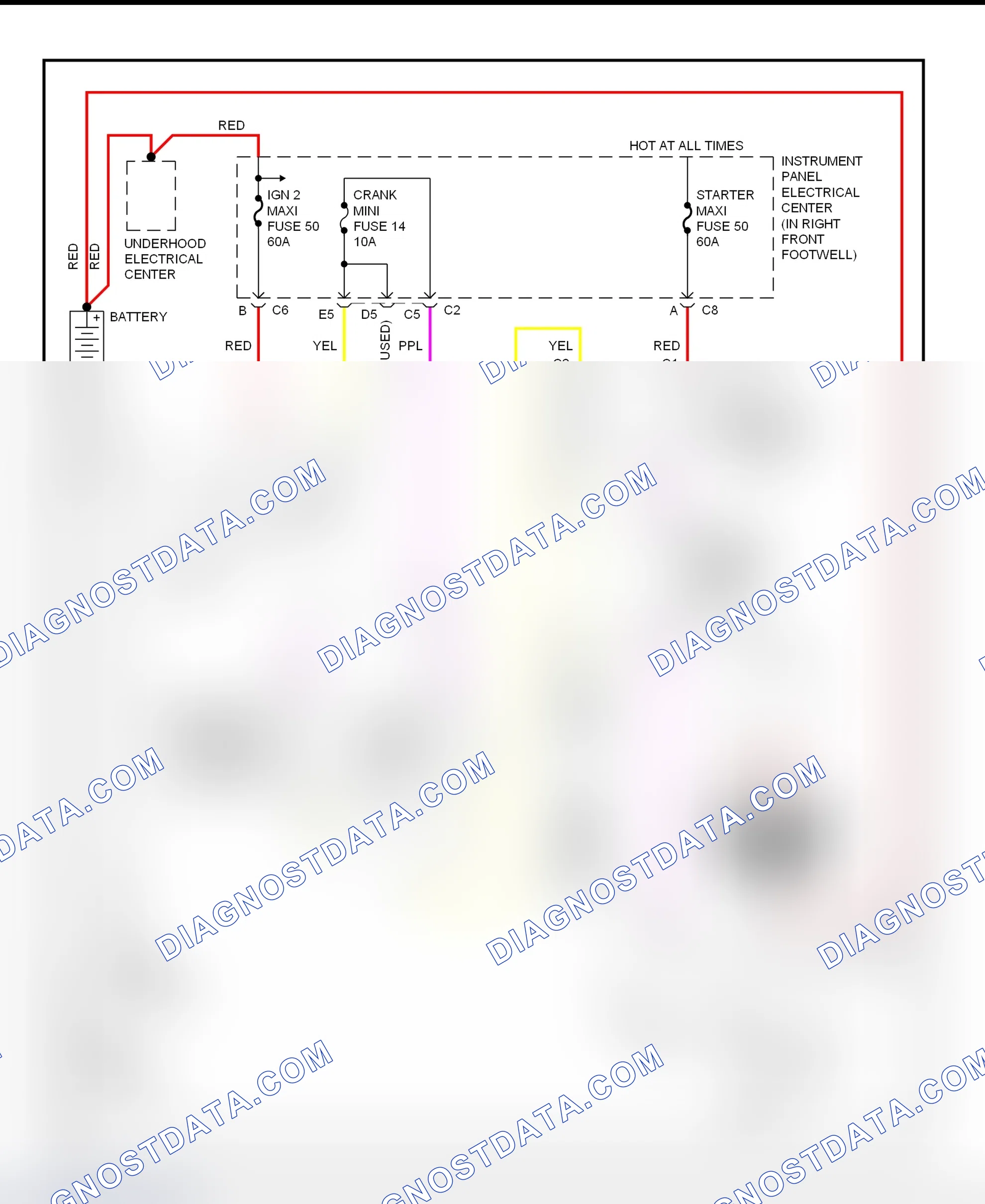 Fig. 23: Starting System Wiring Diagram (Corvette)