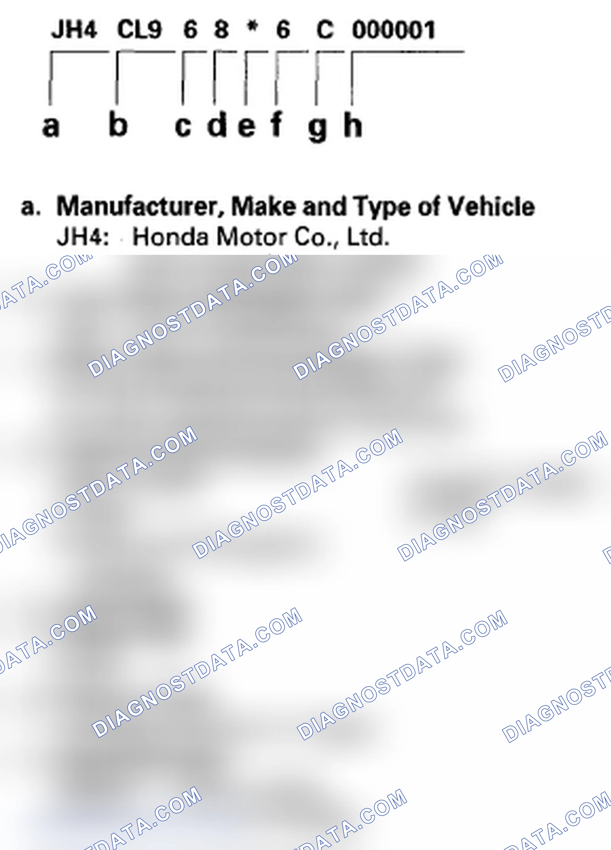 Scheme 9: Vehicle Identification Number