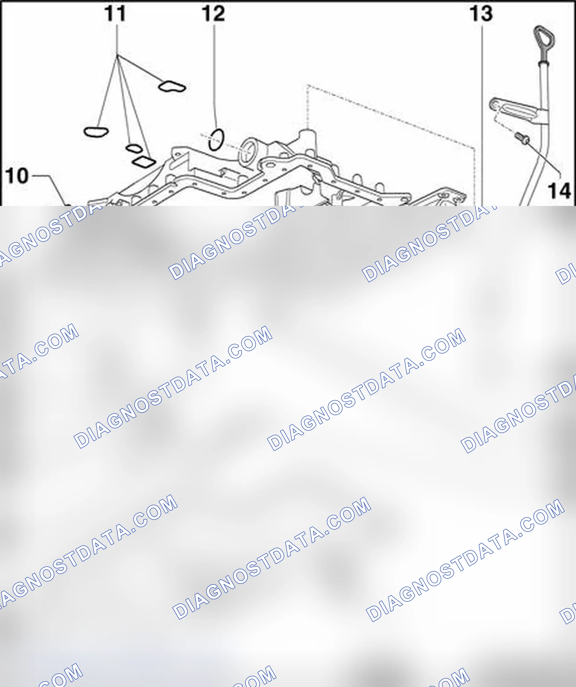 Scheme 430: Upper section of oil pan, component overview