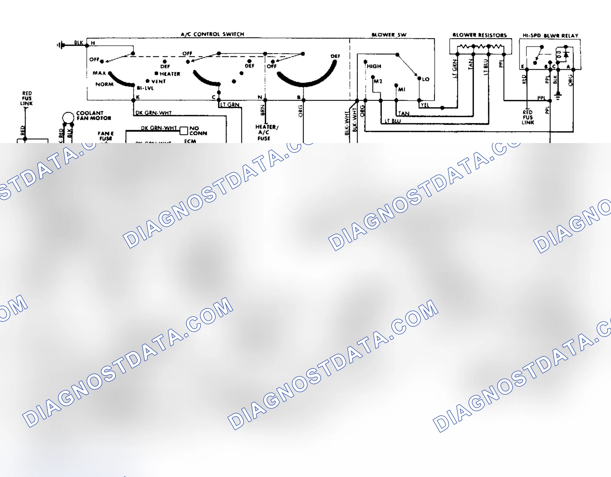 Scheme 15: Cooling Fan/Manual A/C-Heater Wiring Diagram - Pontiac Fiero