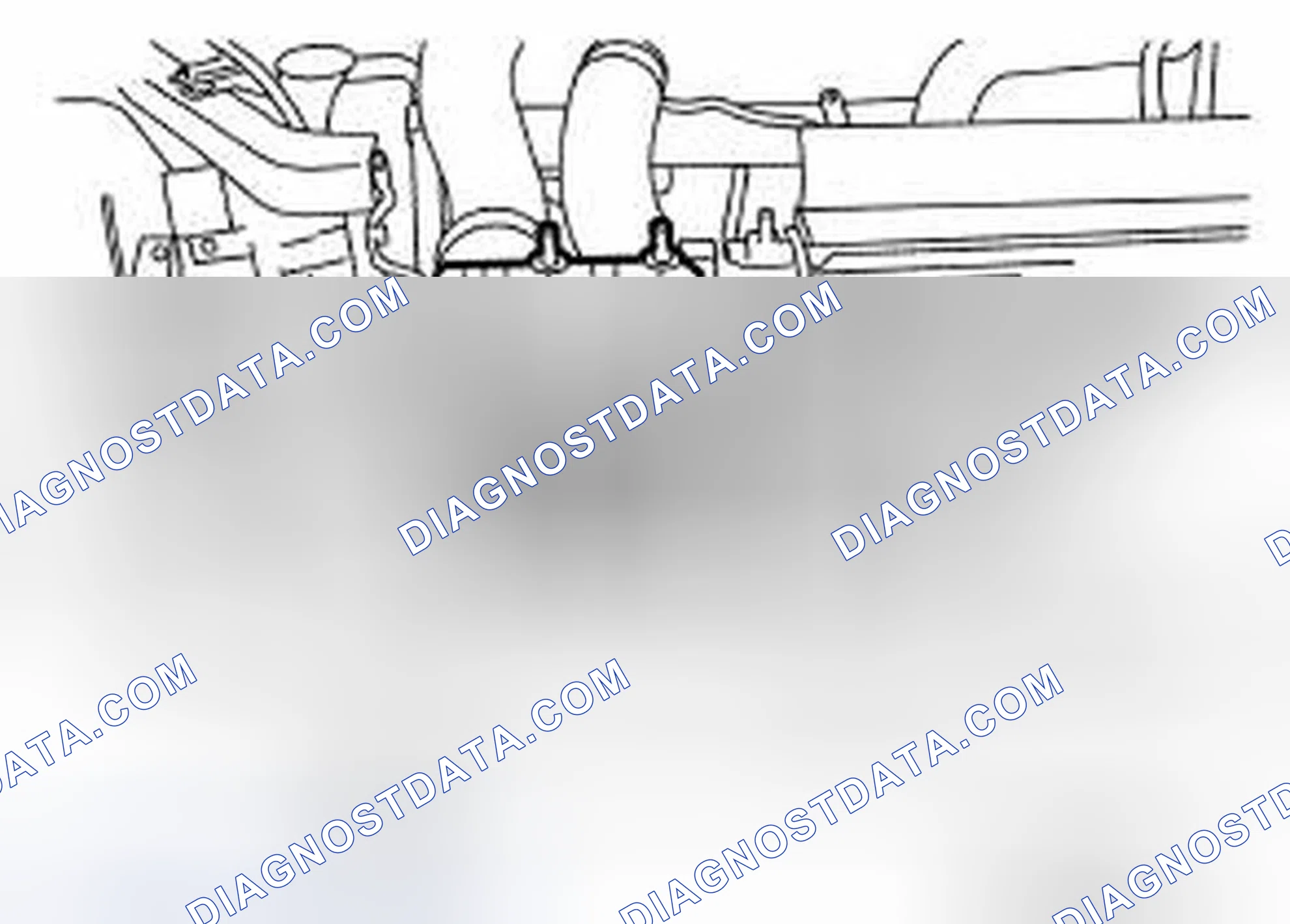 Scheme 203: Charge air cooler, Air inlet hose 2 and Air inlet tube 2