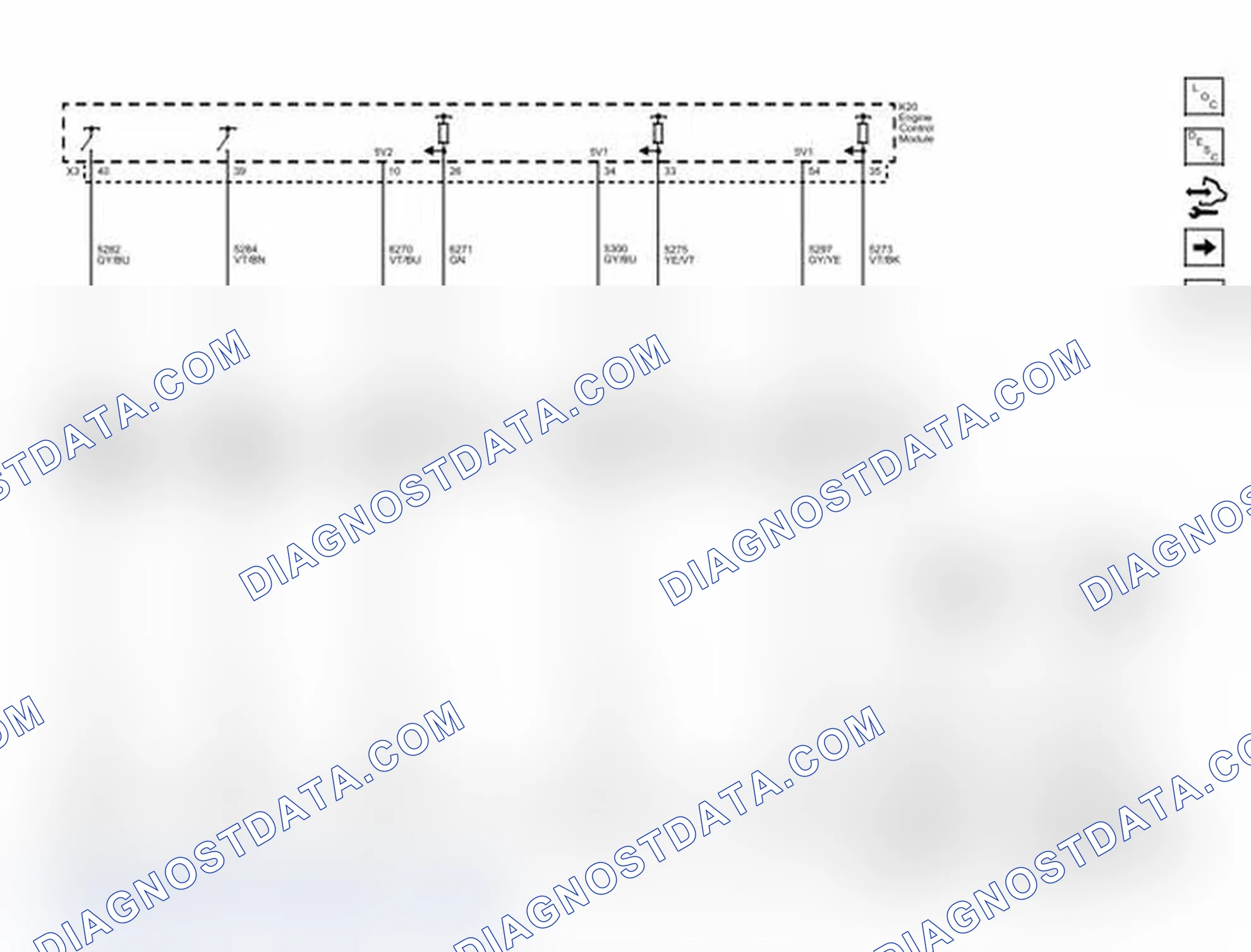 Scheme 129: Ignition Controls - Camshaft, Crankshaft, and Knock Sensors, and Camshaft Actuators