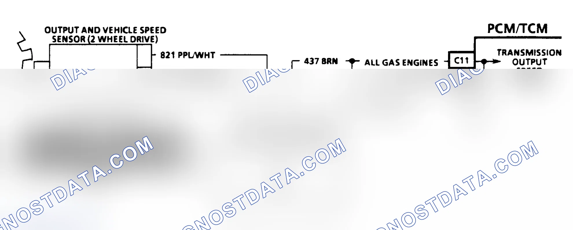 Scheme 318: OUTPUT SPEED SENSOR CIRCUIT CHECK - 2WD EXCEPT "C" & "K" SERIES