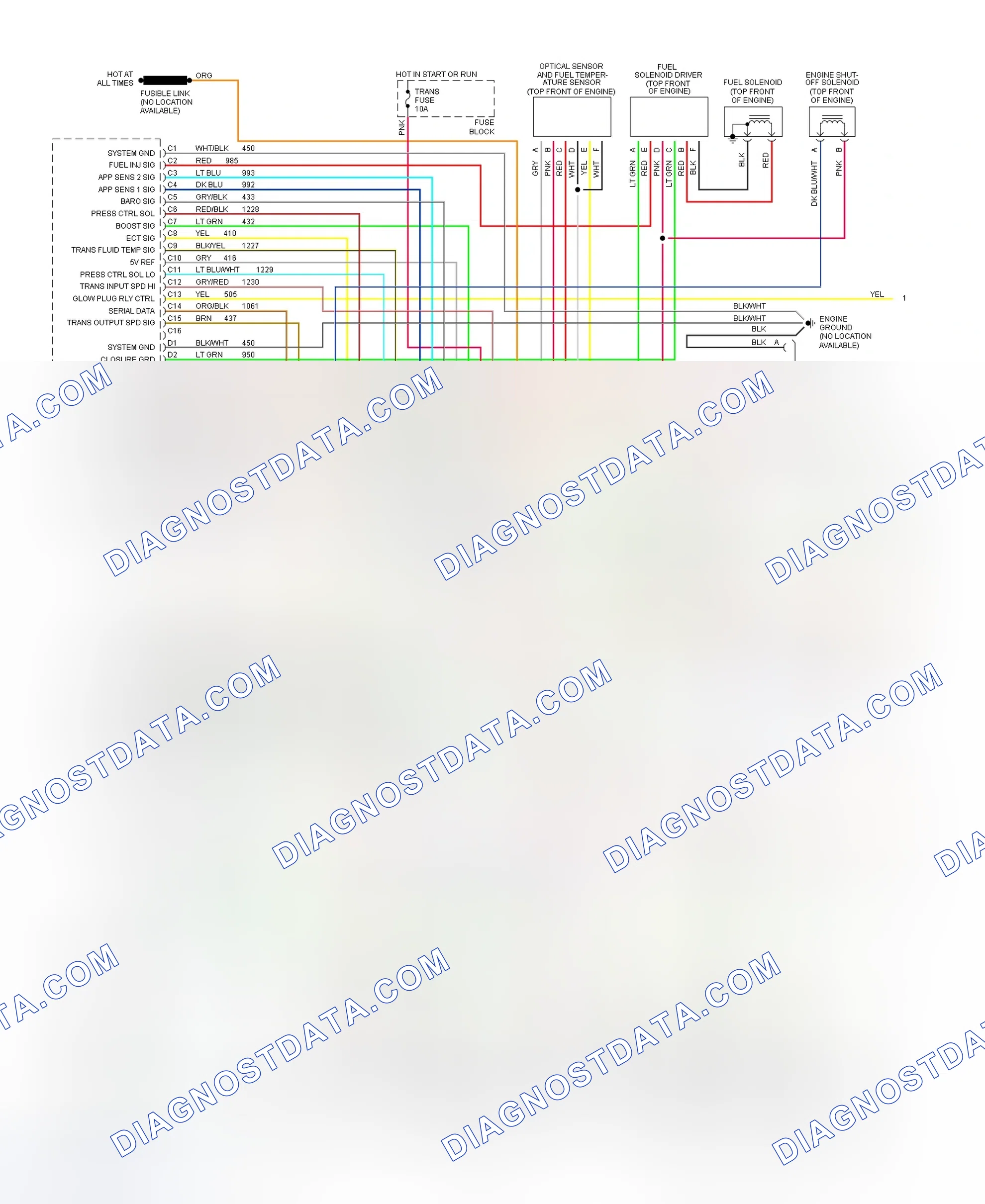 Scheme 273: Wiring Diagram ("P" Series - Commercial - (VIN F) With 4L80-E - 1 Of 2)