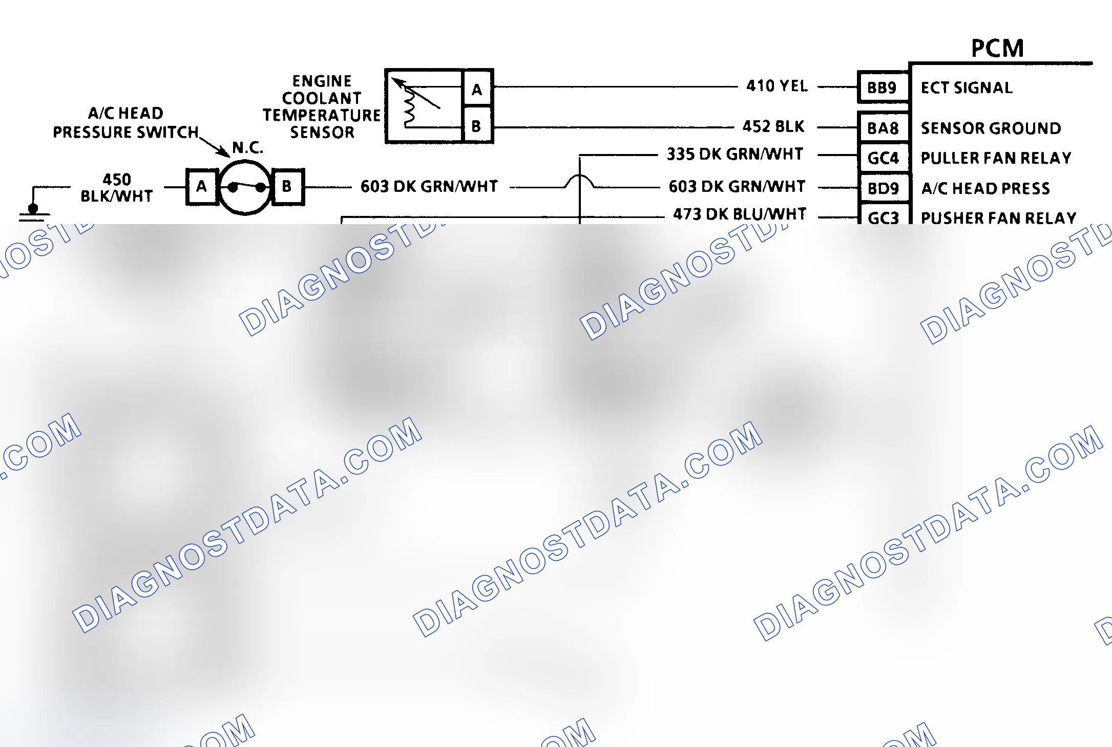 Scheme 337: CODE 69, Schematic, A/C Head Pressure Switch (3.8L)