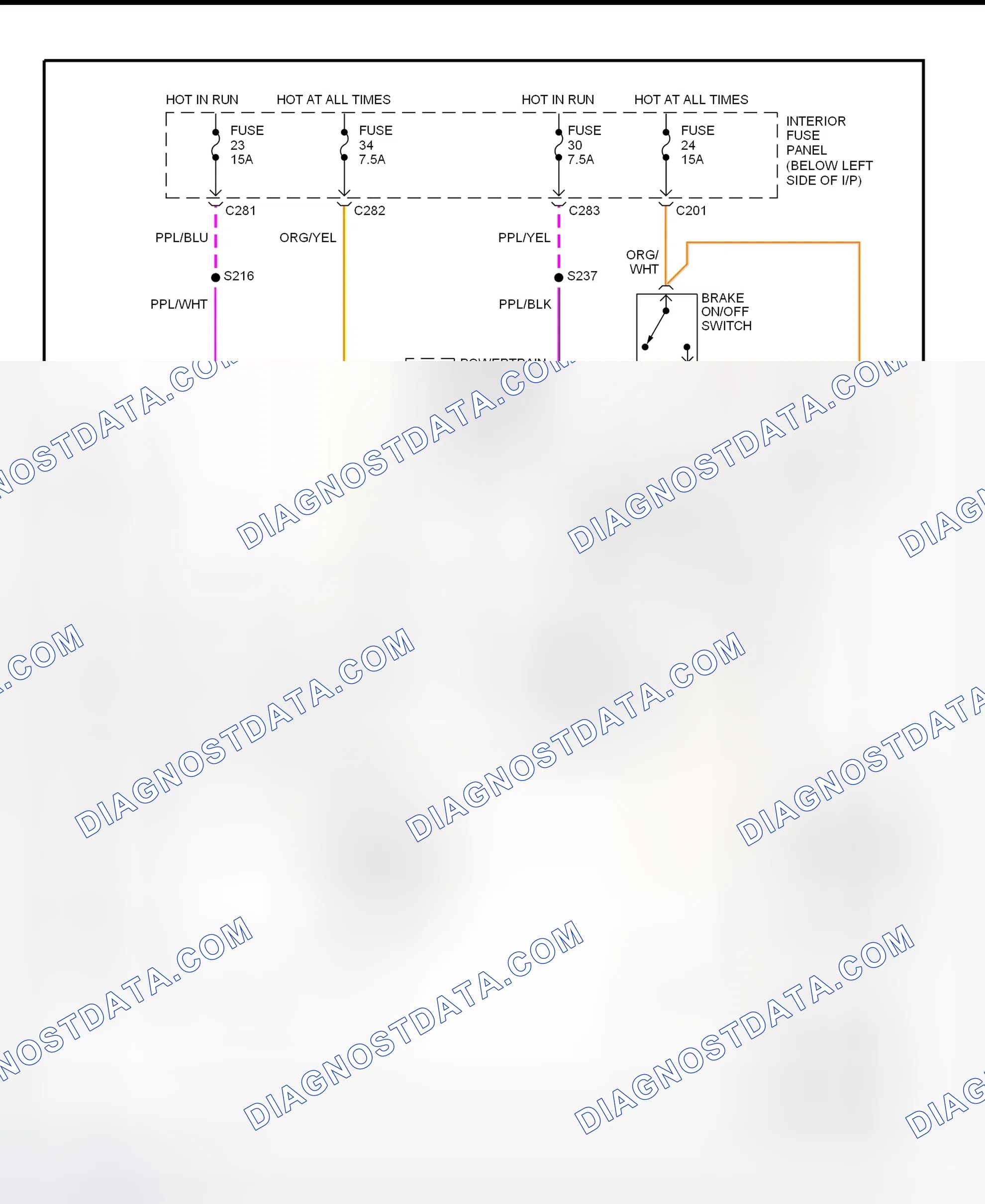 Scheme 136: Shift Interlock System Wiring Diagram (1997 Contour & Mystique)