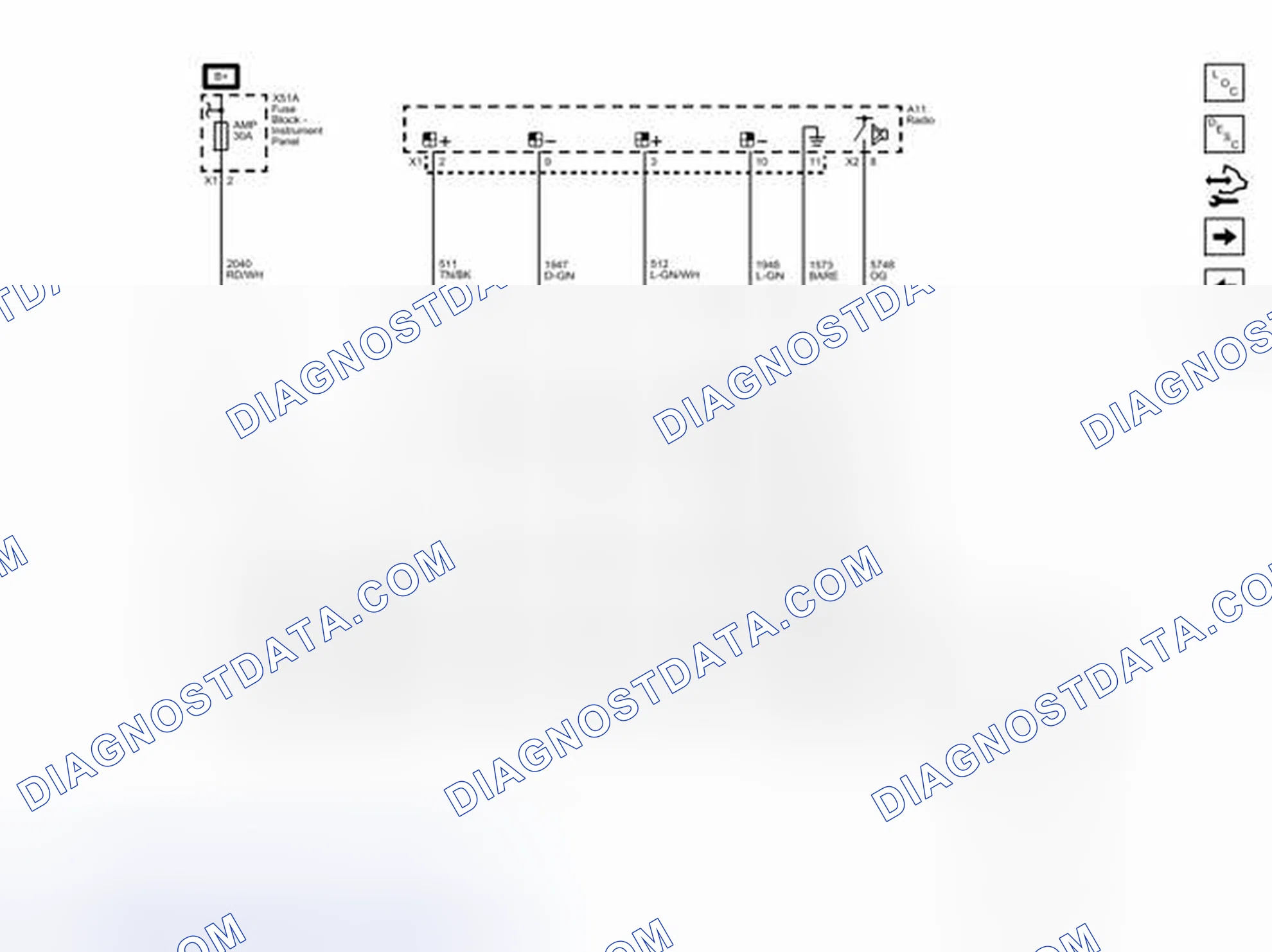 Scheme 2: Audio Amplifier Power, Ground and Front and Rear Audio Inputs (UQA or UQS)