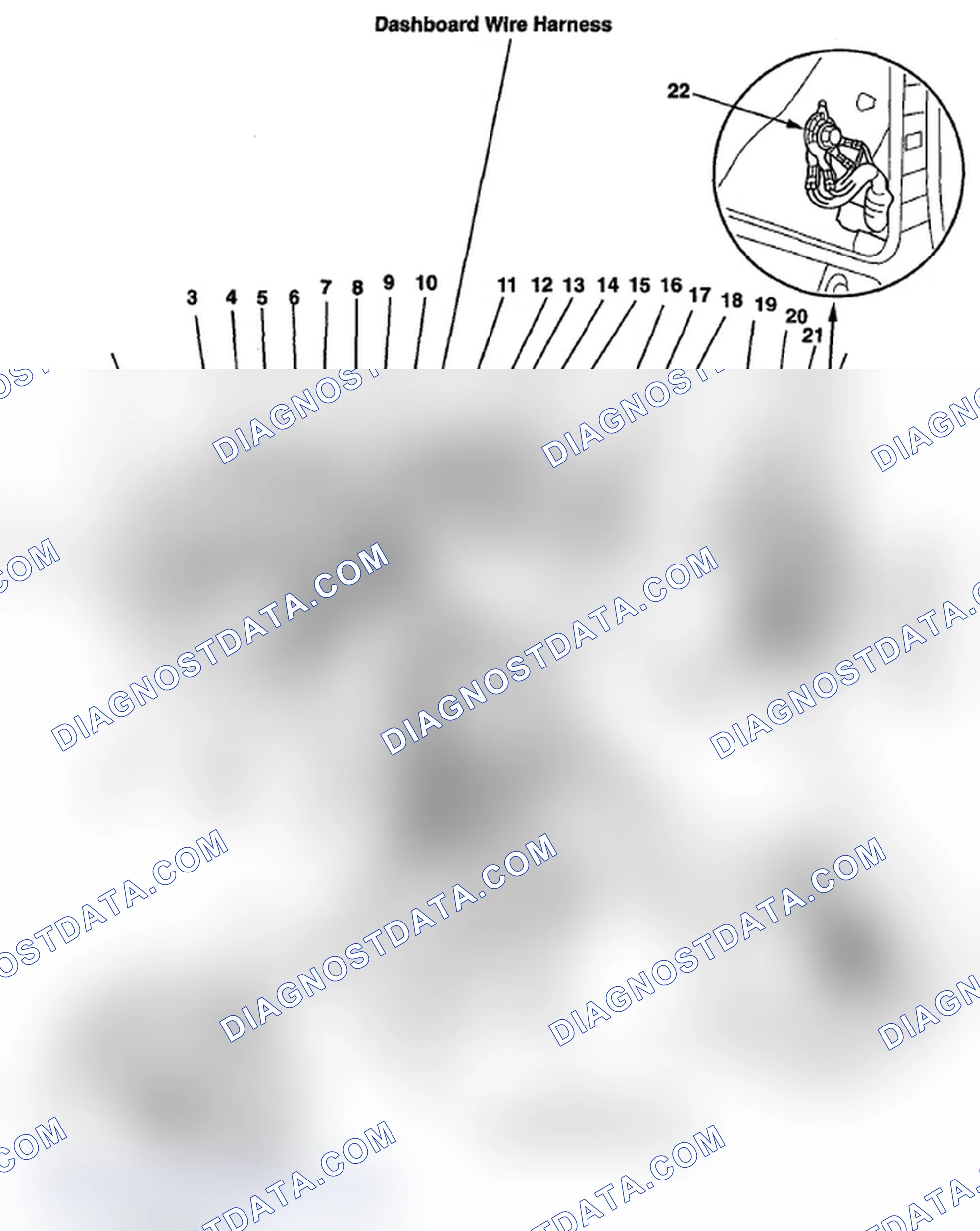 Scheme 525: Identifying Dashboard Wire Harness And Console Sub-Harness (Page 203-33)
