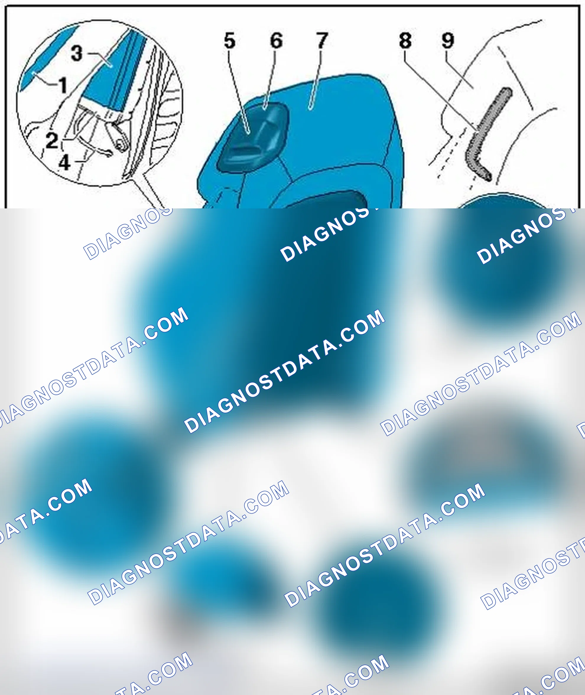 Scheme 233: BACKREST COVER AND UPHOLSTERY ASSEMBLY OVERVIEW