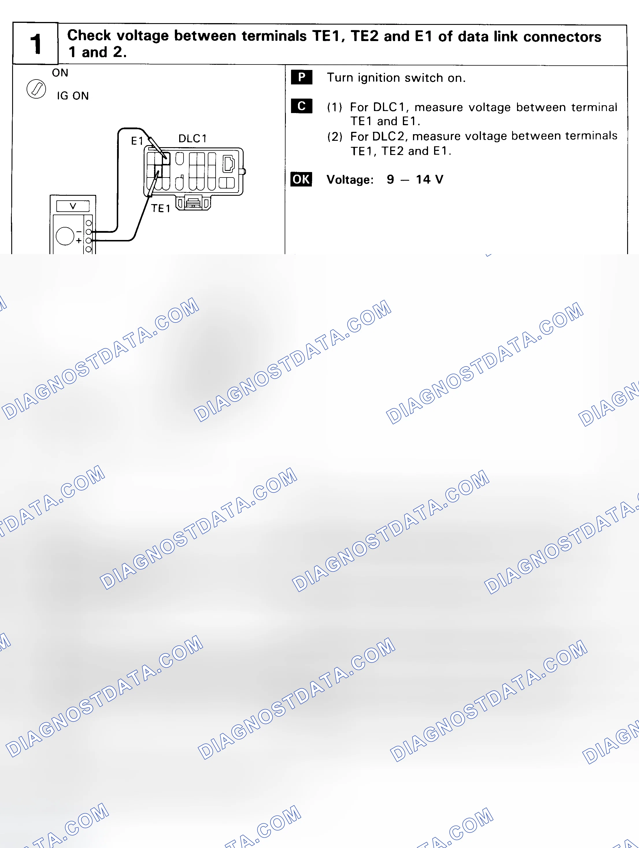 Scheme 71: DIAGNOSTIC CIRCUIT CHECK ("TE1" & "TE2" TERMINAL CIRCUIT)