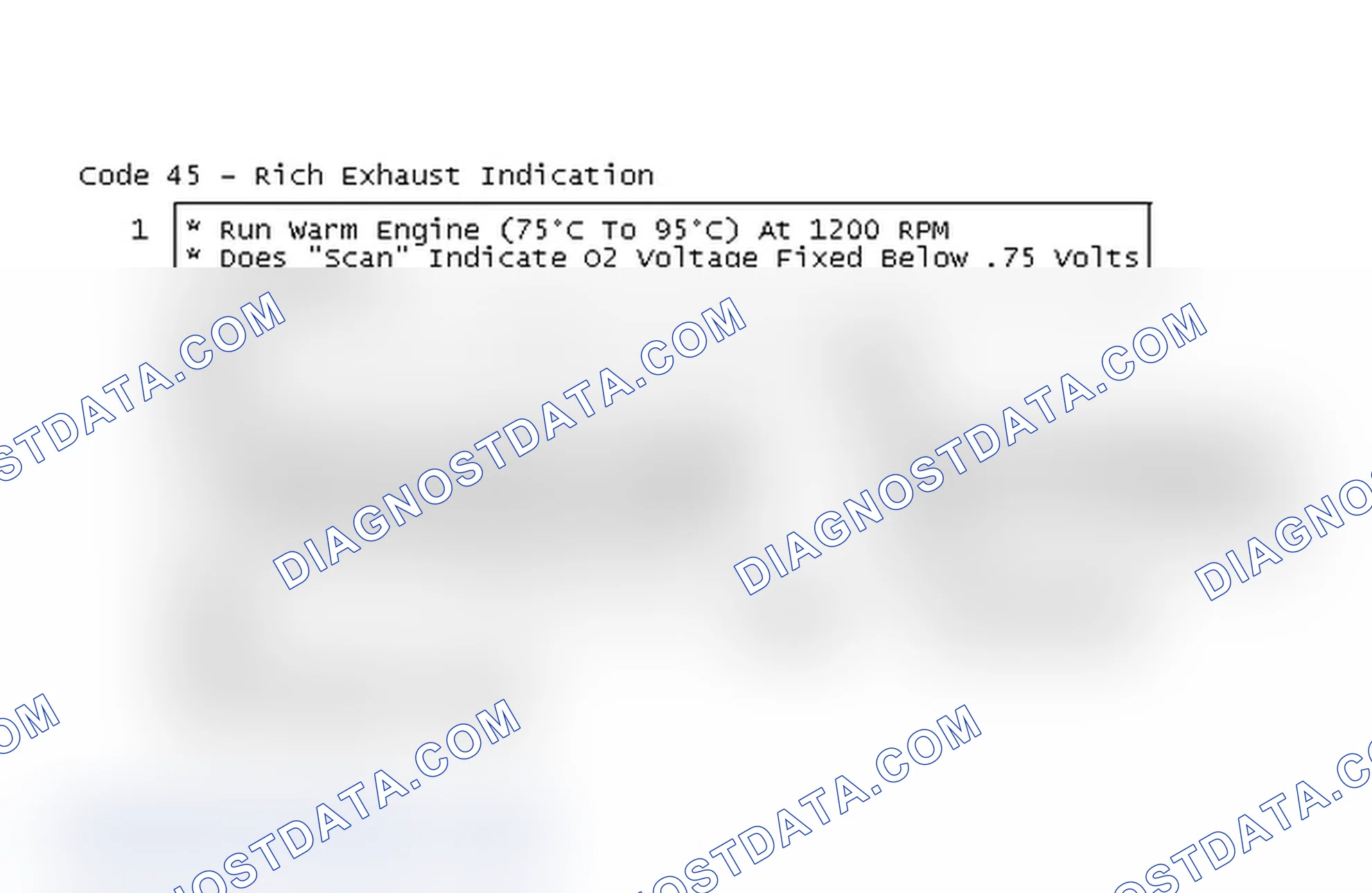 Scheme 427: Code 45 Flow Chart - Rich Exhaust Indication
