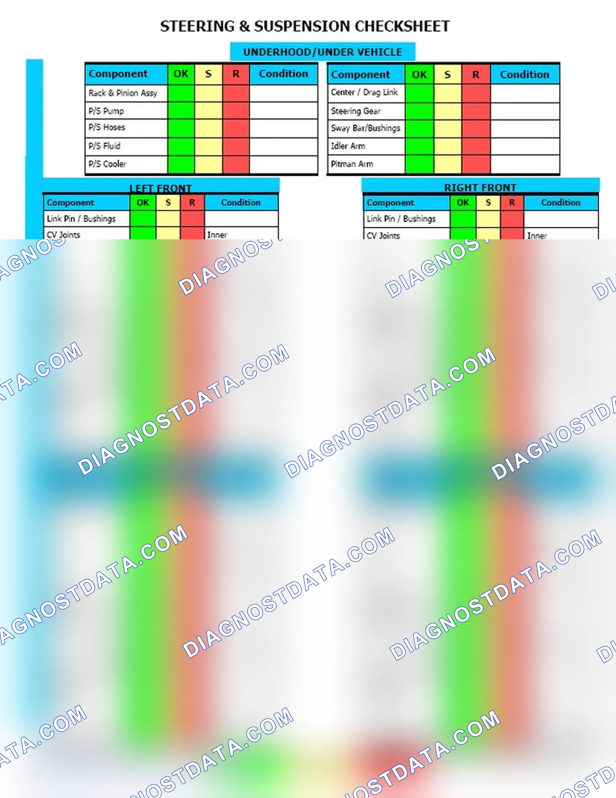 Scheme 12: Steering & Suspension Checksheet (2 Of 2)