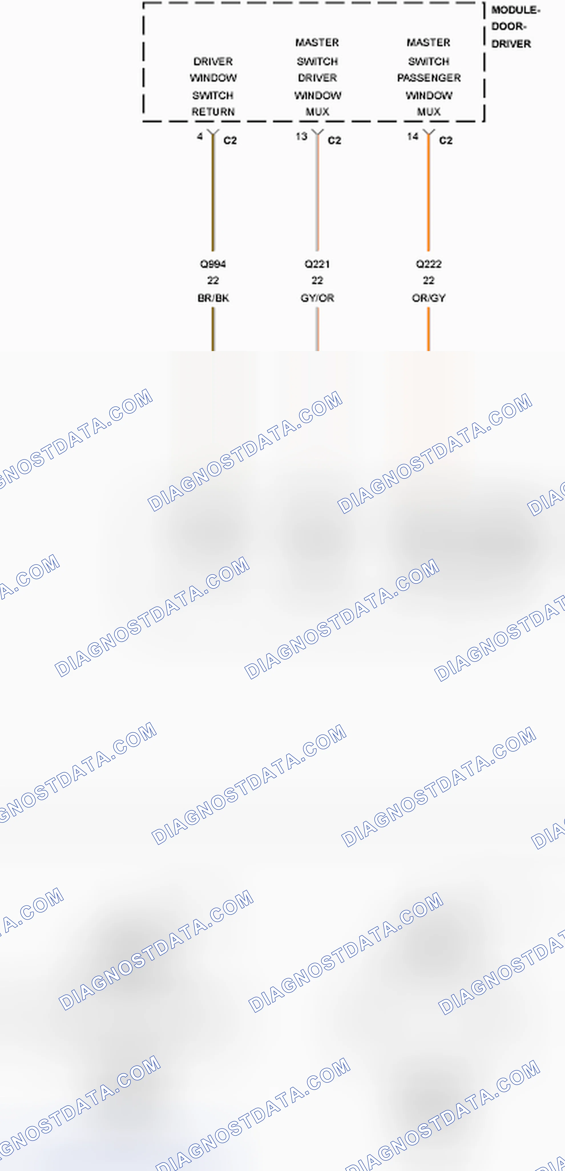 Scheme 332: B1852-DRIVER WINDOW SWITCH STUCK