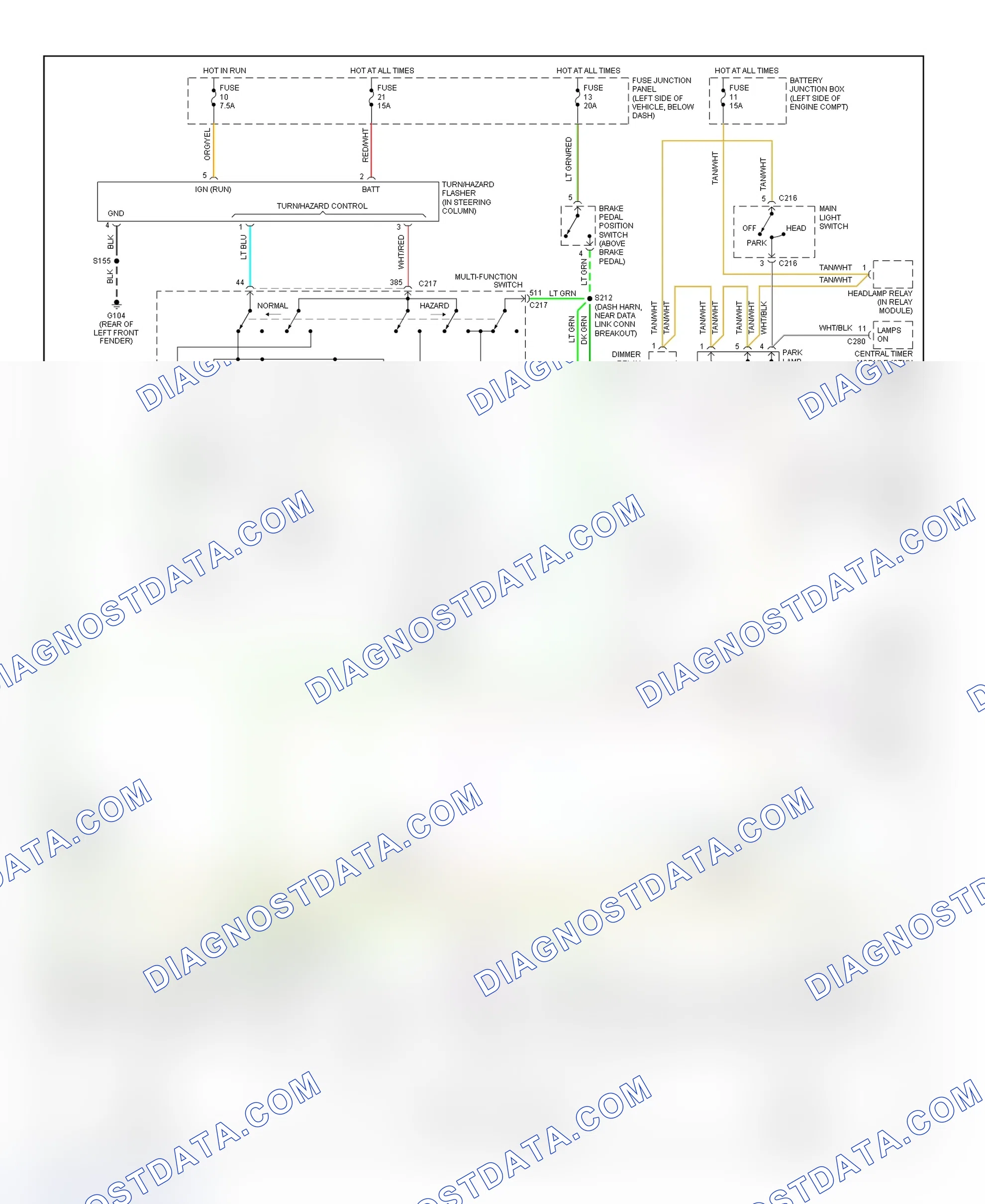 Scheme 35: Exterior Lights Wiring Diagram (Explorer & Mountaineer)