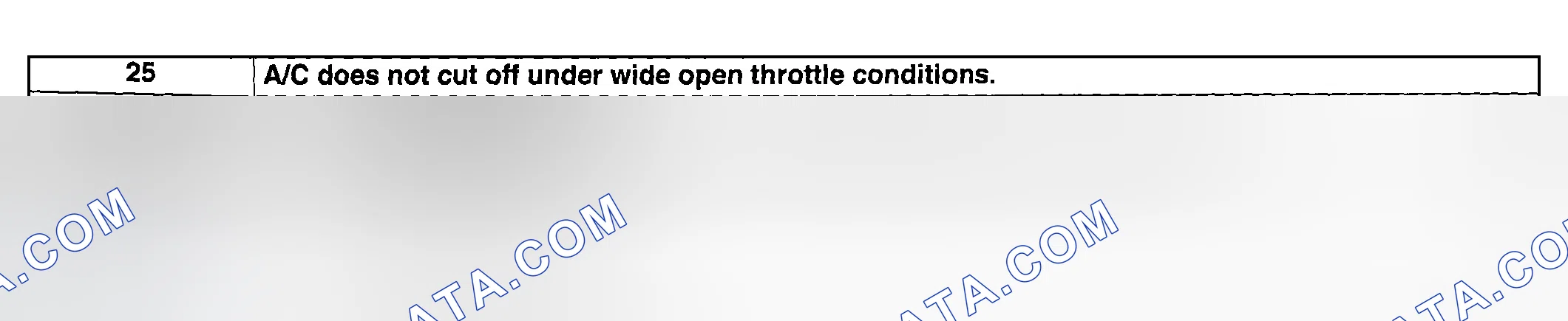 Scheme 314: NO. 25 A/C DOES NOT CUT OFF UNDER WIDE OPEN THROTTLE CONDITIONS