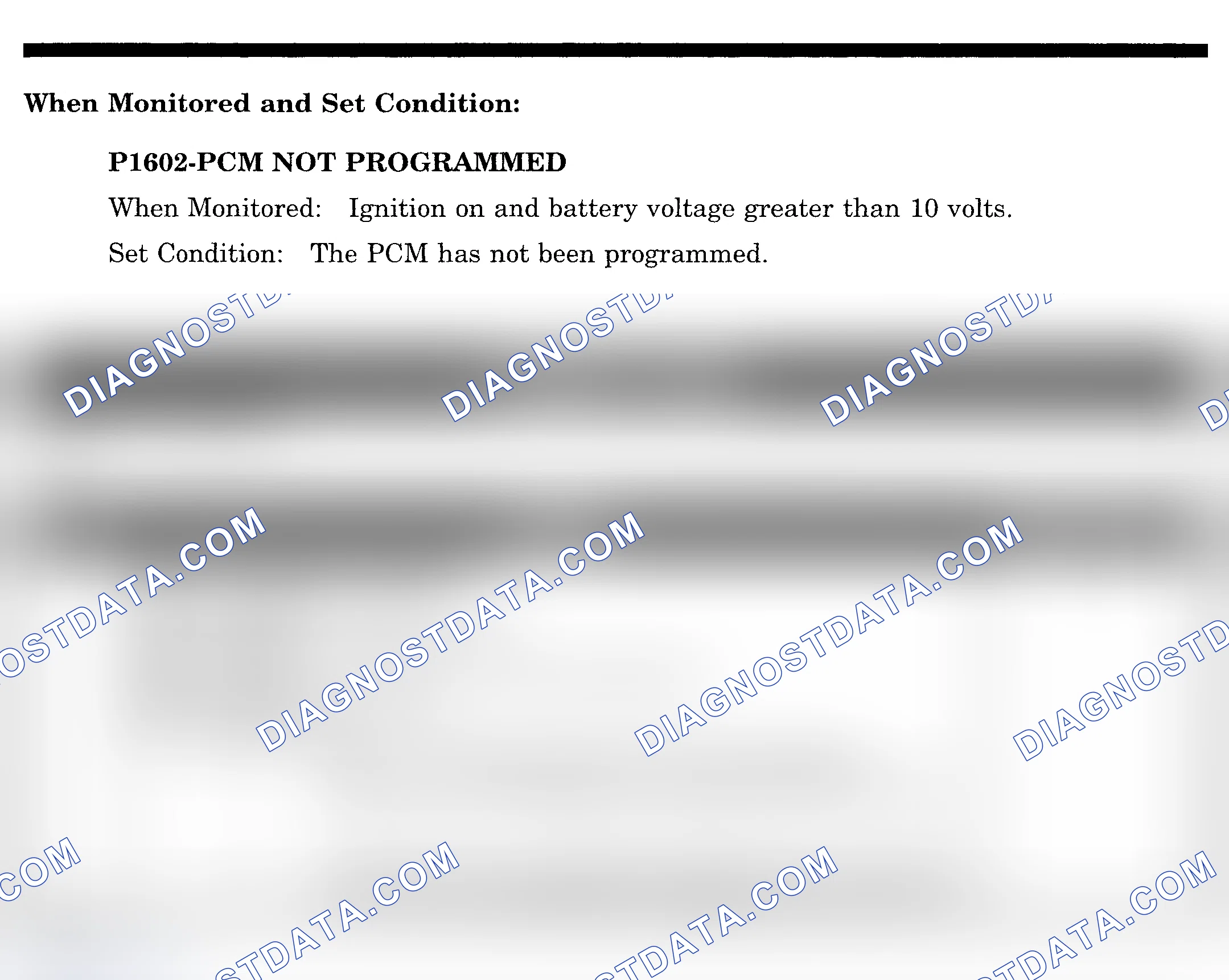 Scheme 668: DTC P1602: PCM NOT PROGRAMMED