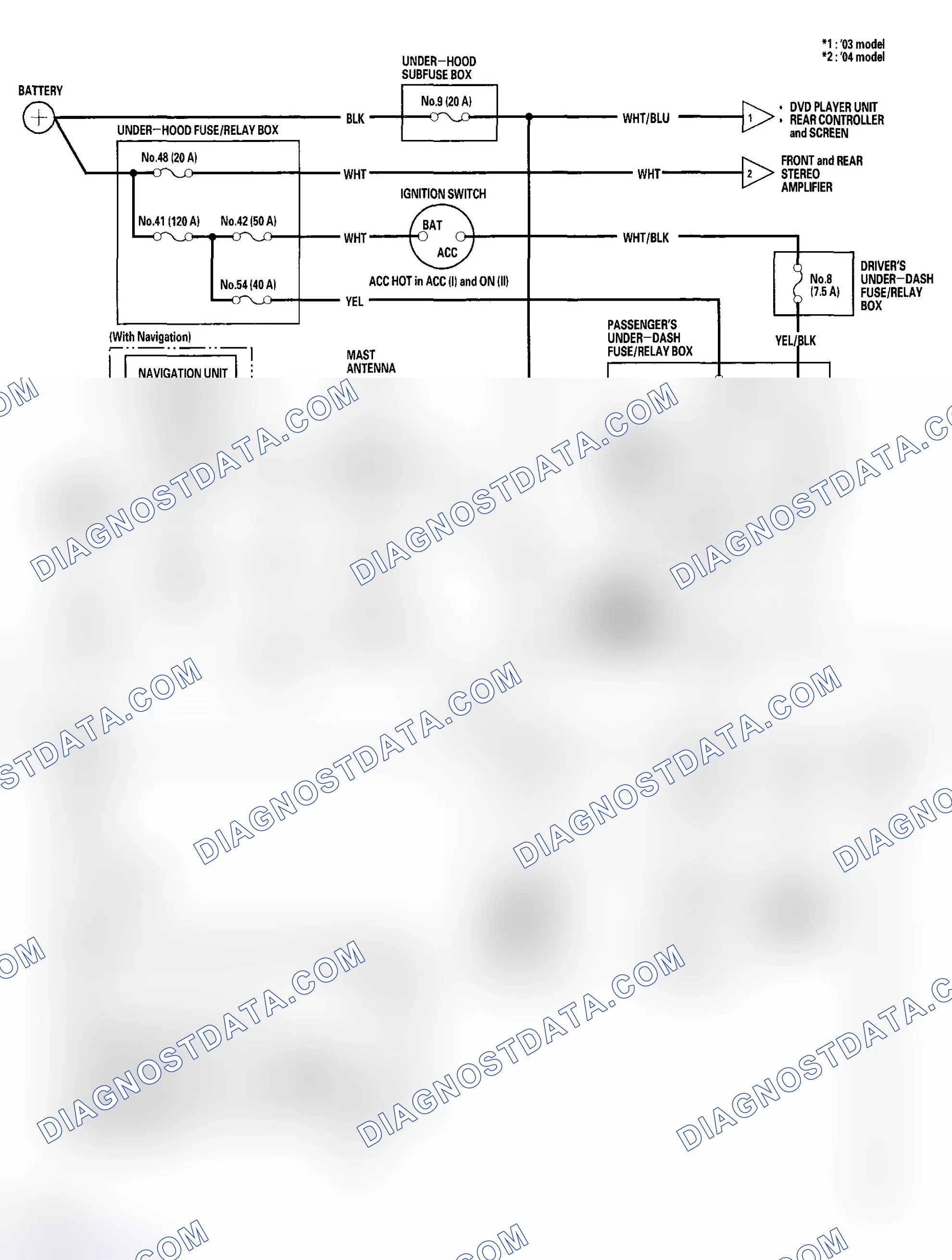 Scheme 25: '03-04 Models With Rear Entertainment System