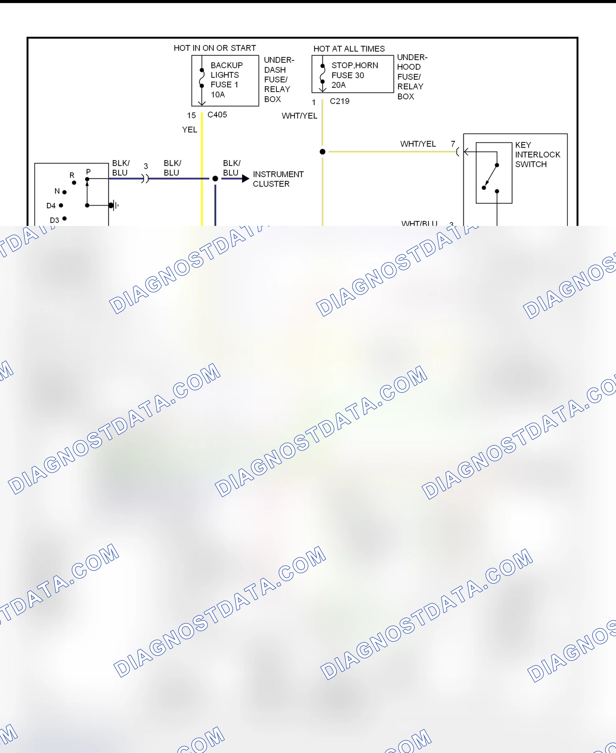 Scheme 35: Shift & Key Interlock System Wiring Schematic (1997 Acura 2.5TL)