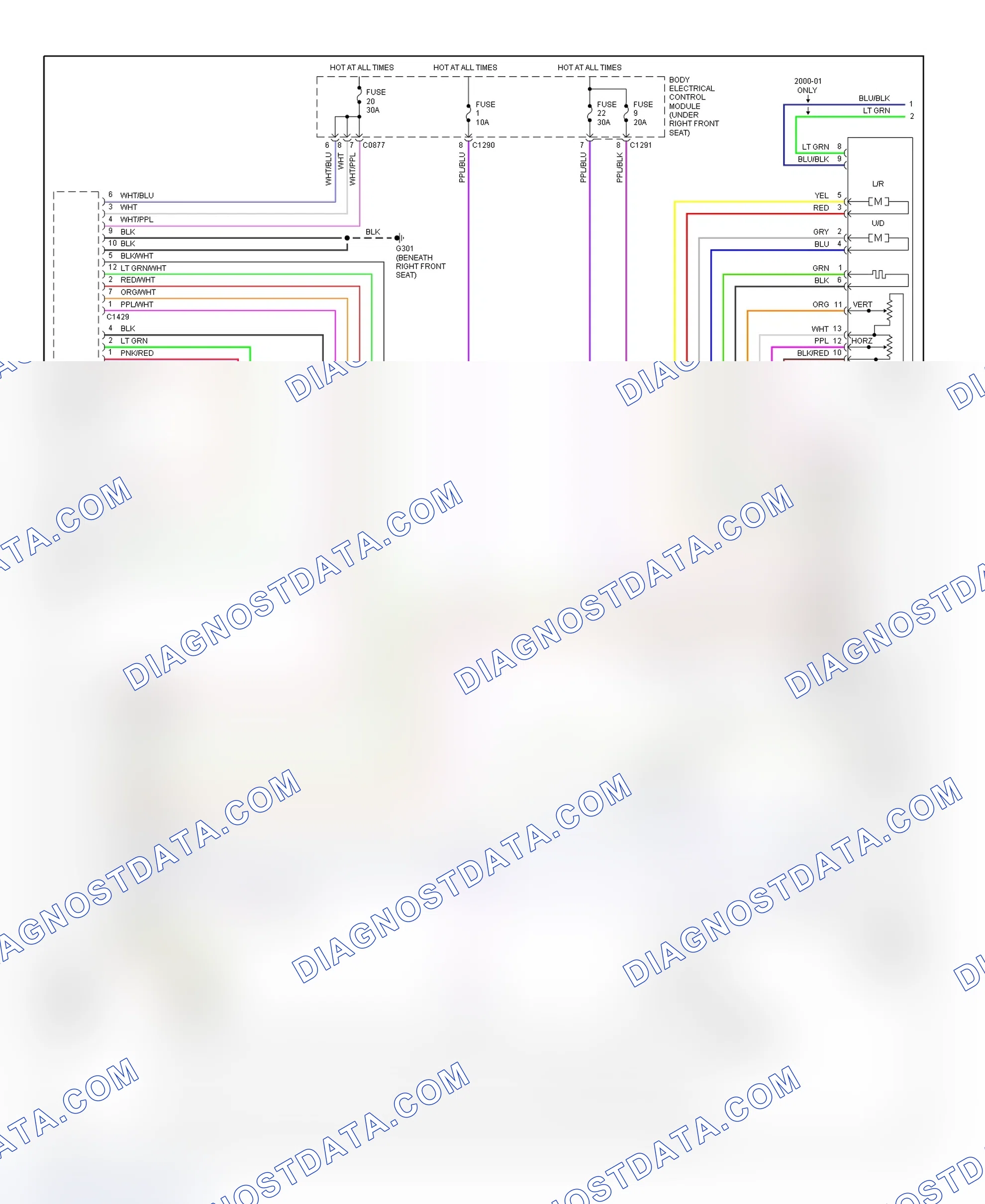 Scheme 4: Memory Mirror Wiring Diagram (Range Rover - 1 Of 2)