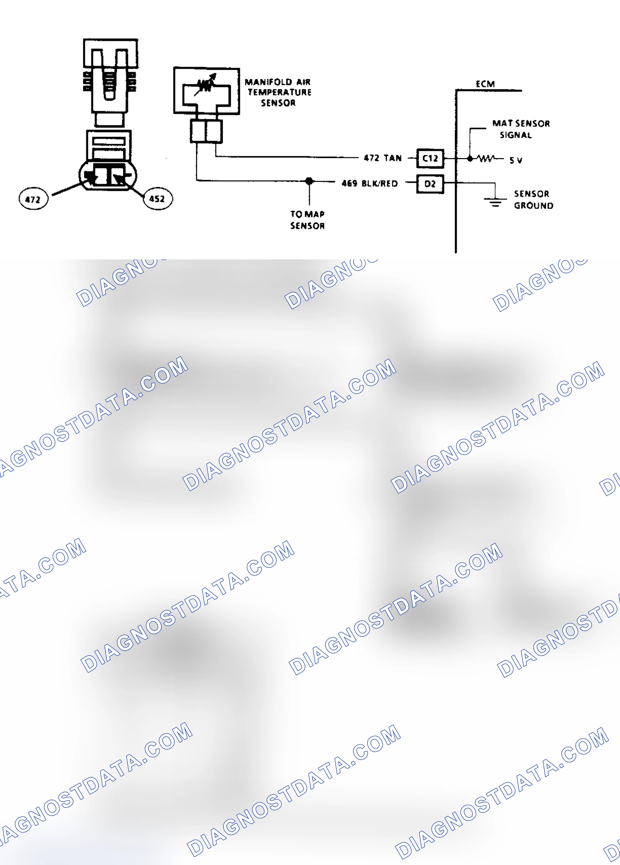 Scheme 55: Code 23, MAT Sensor Voltage High (2.5L) Flow Chart & Schematic
