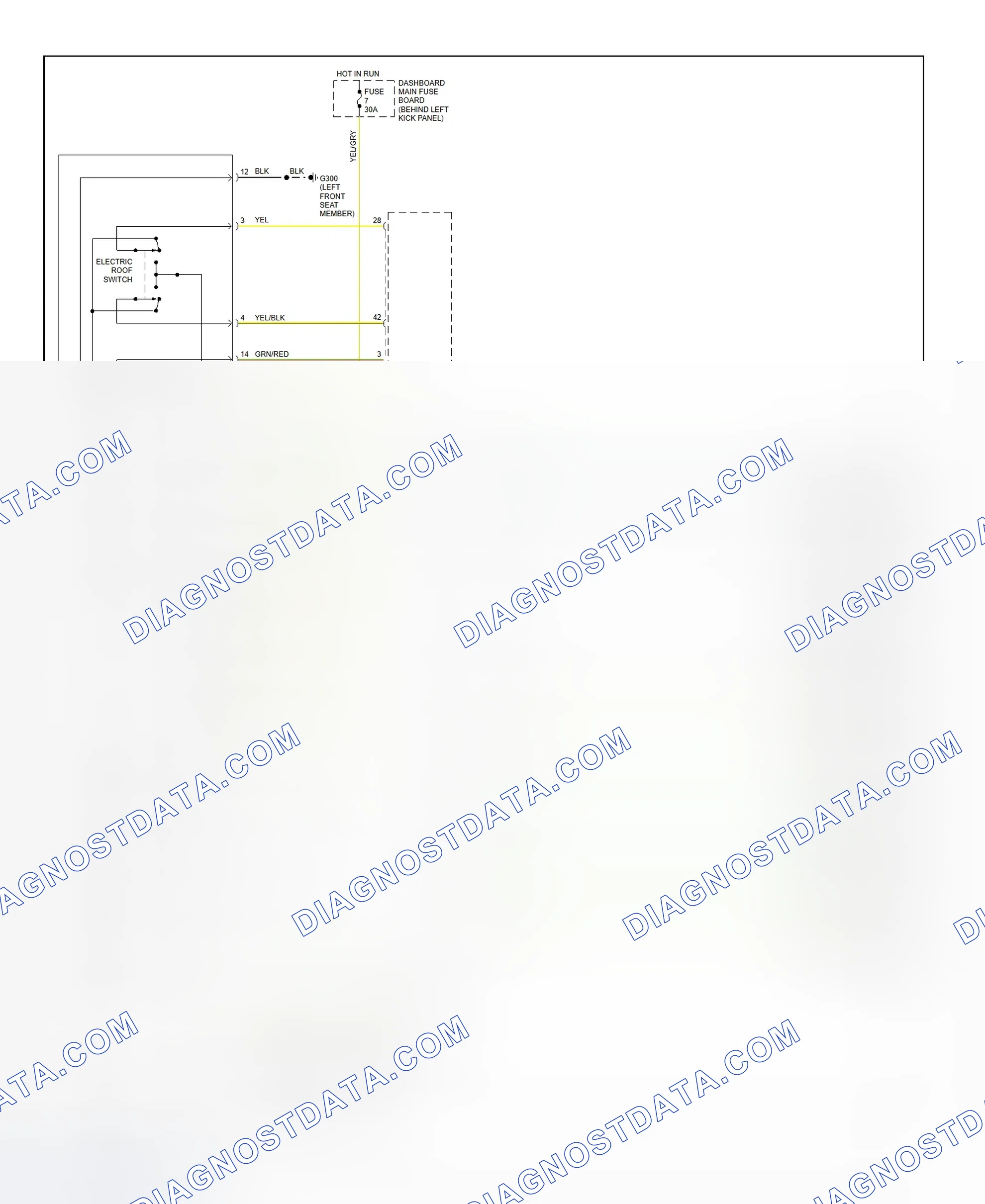 Scheme 5: Power Window System Wiring Diagram (1996 Convertible)