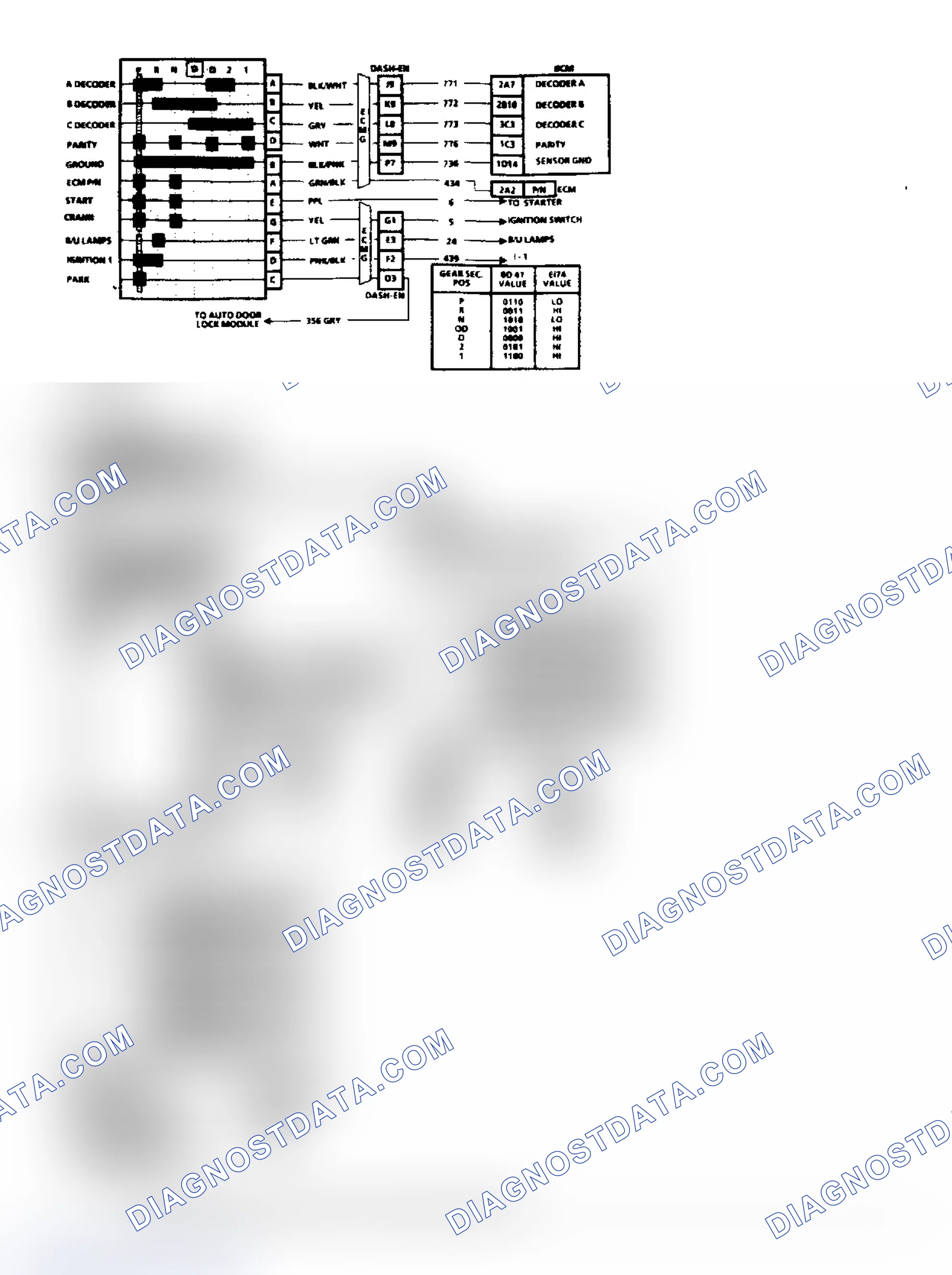 Scheme 15: Code B127, Gear Selector Switch Circuit (2 of 2)