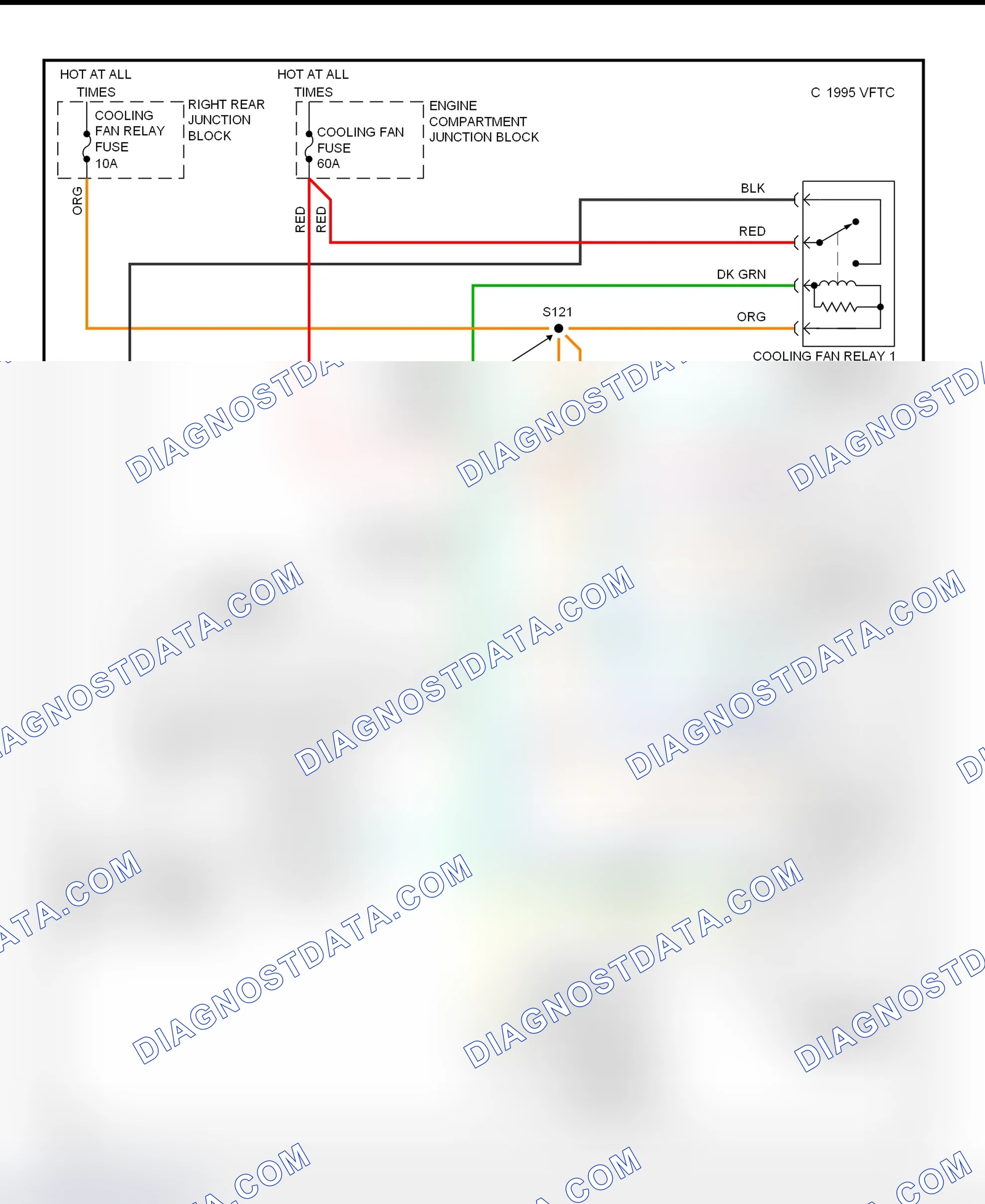 Scheme 6: Cooling Fan System Wiring Diagram (1998 Aurora)