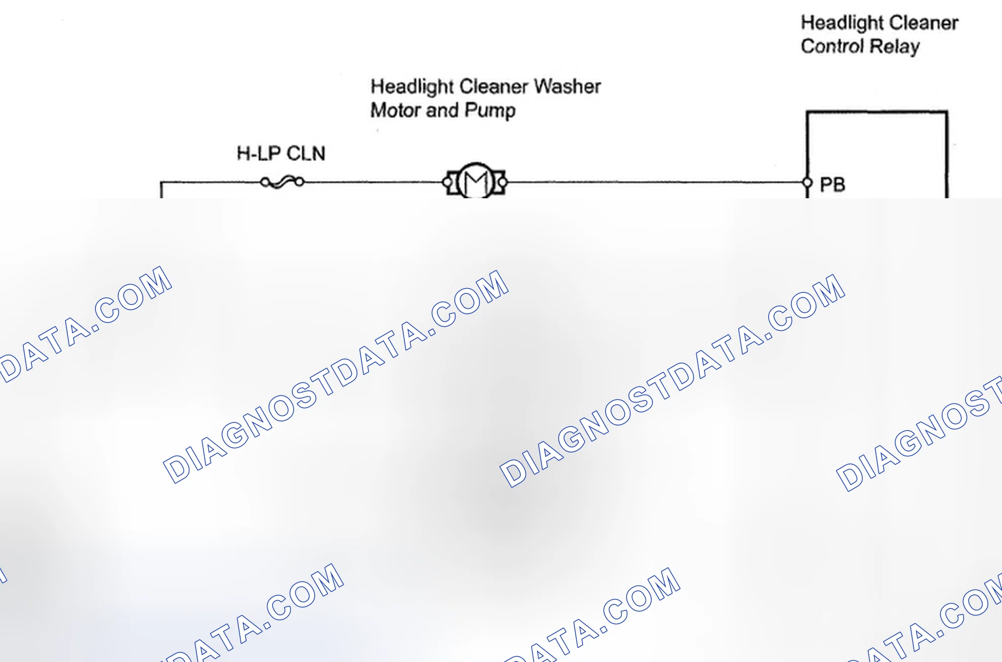 Scheme 12: Headlight Cleaner Motor And Relay - Wiring Diagram