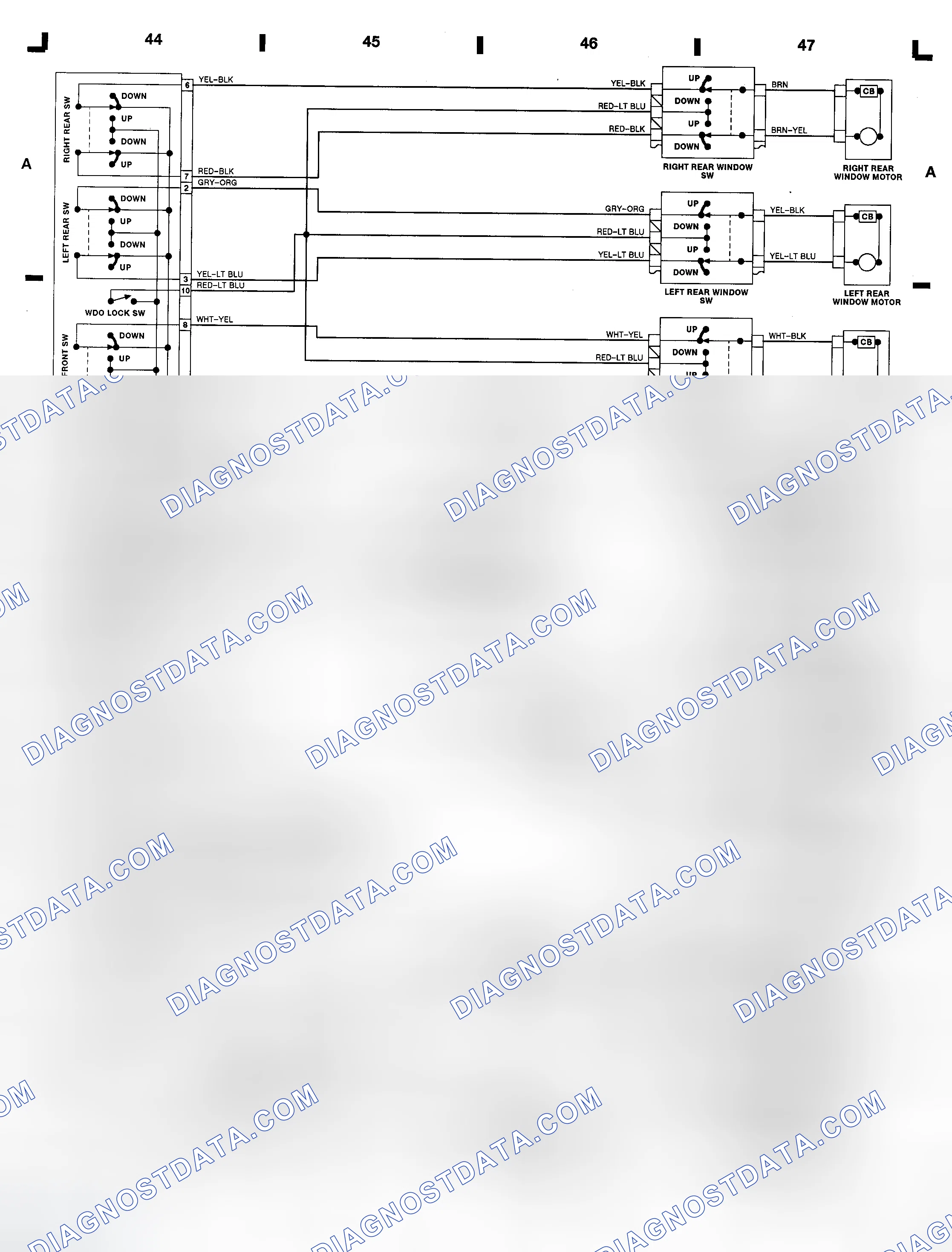 Scheme 3: Power Mirror Switch - Continental (Grid E 44-47)