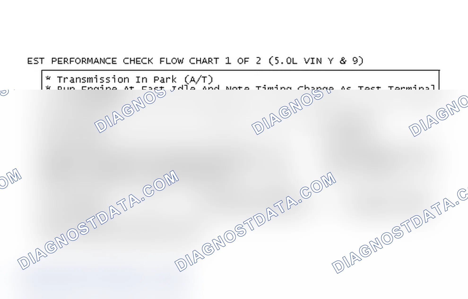 Scheme 111: EST Performance Check Flow Chart 1 OF 2 (5.0L VIN Y & 9)