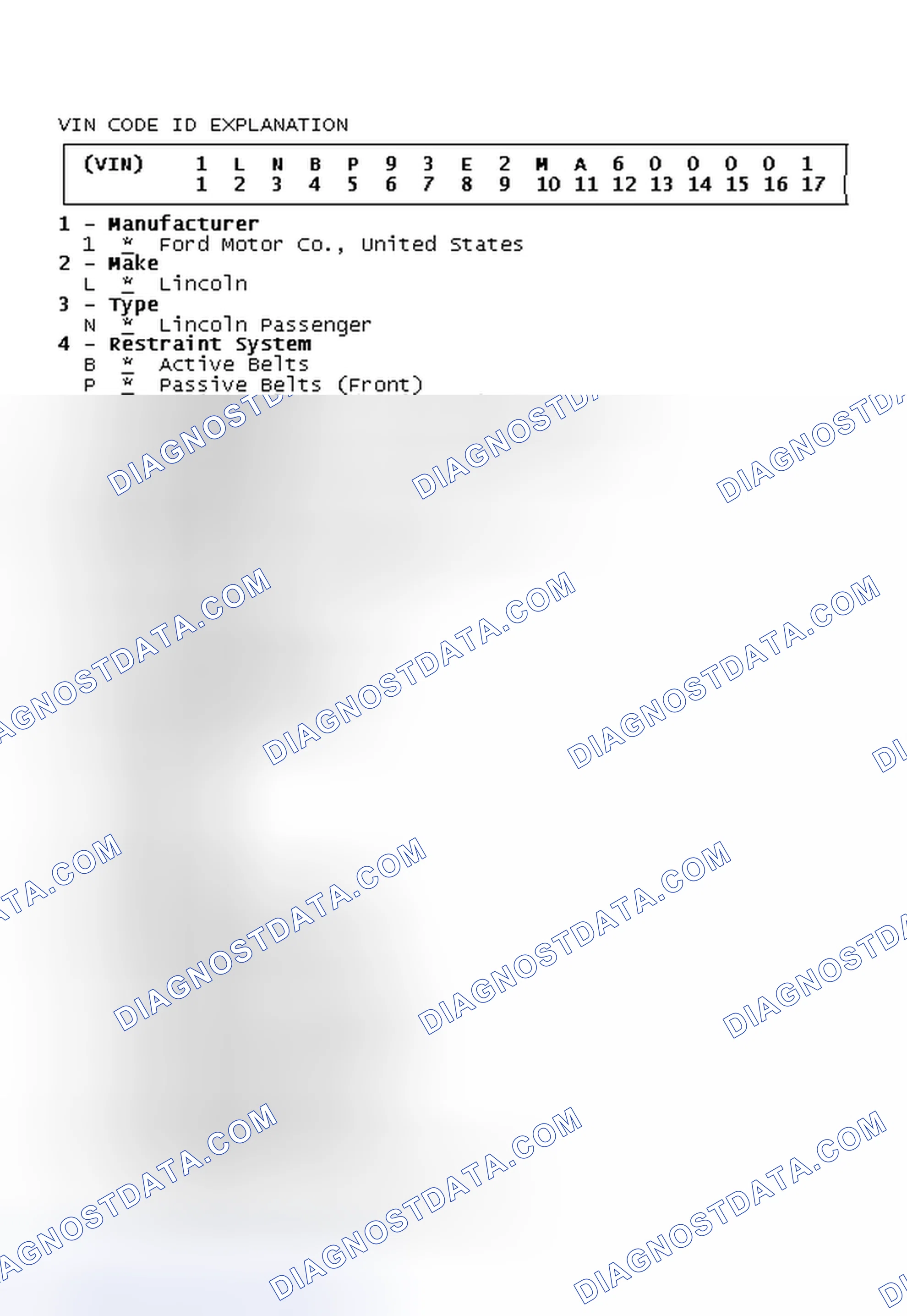 Scheme 2: VIN Code ID Explanation