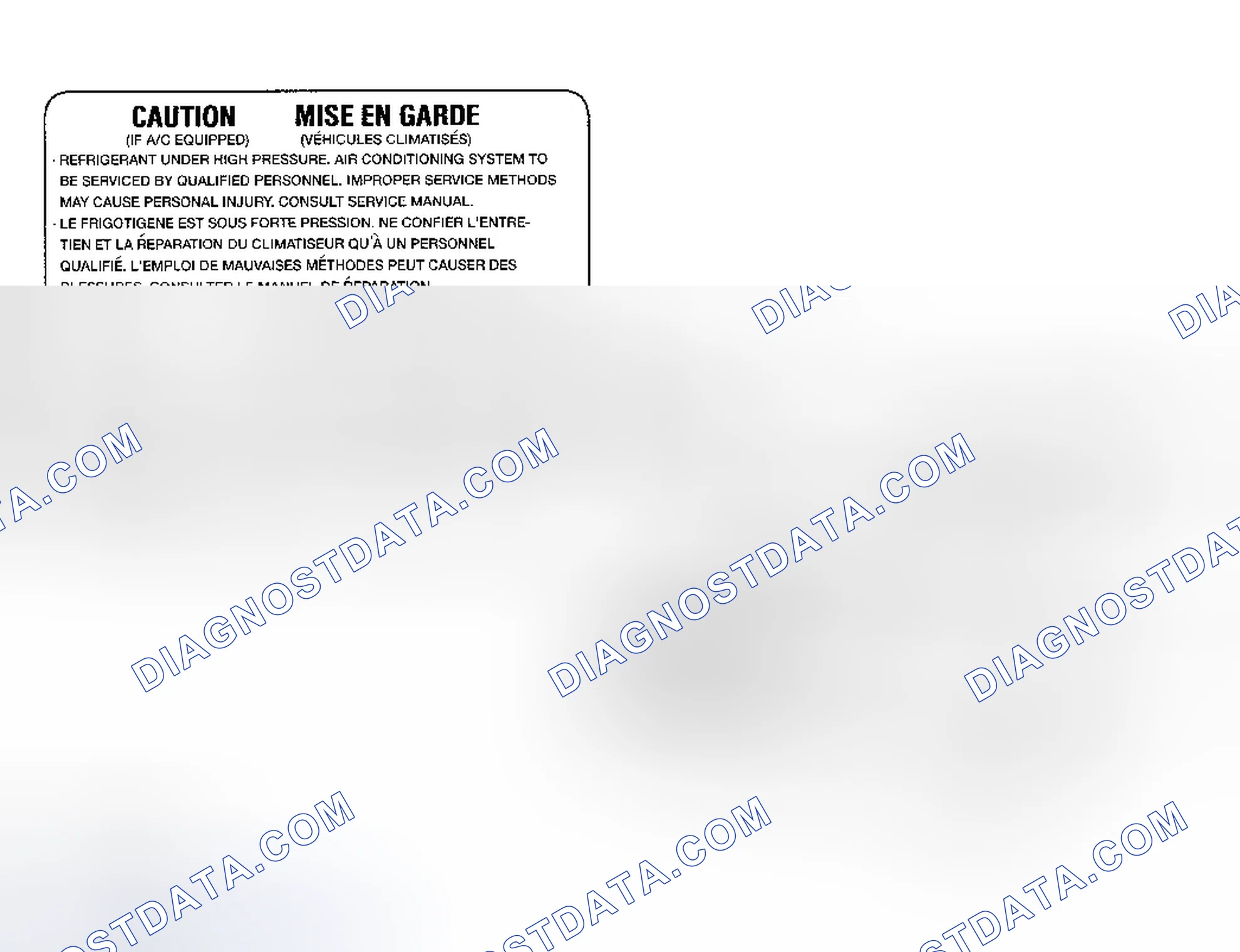 Scheme 4: Underhood A/C Specification Labels