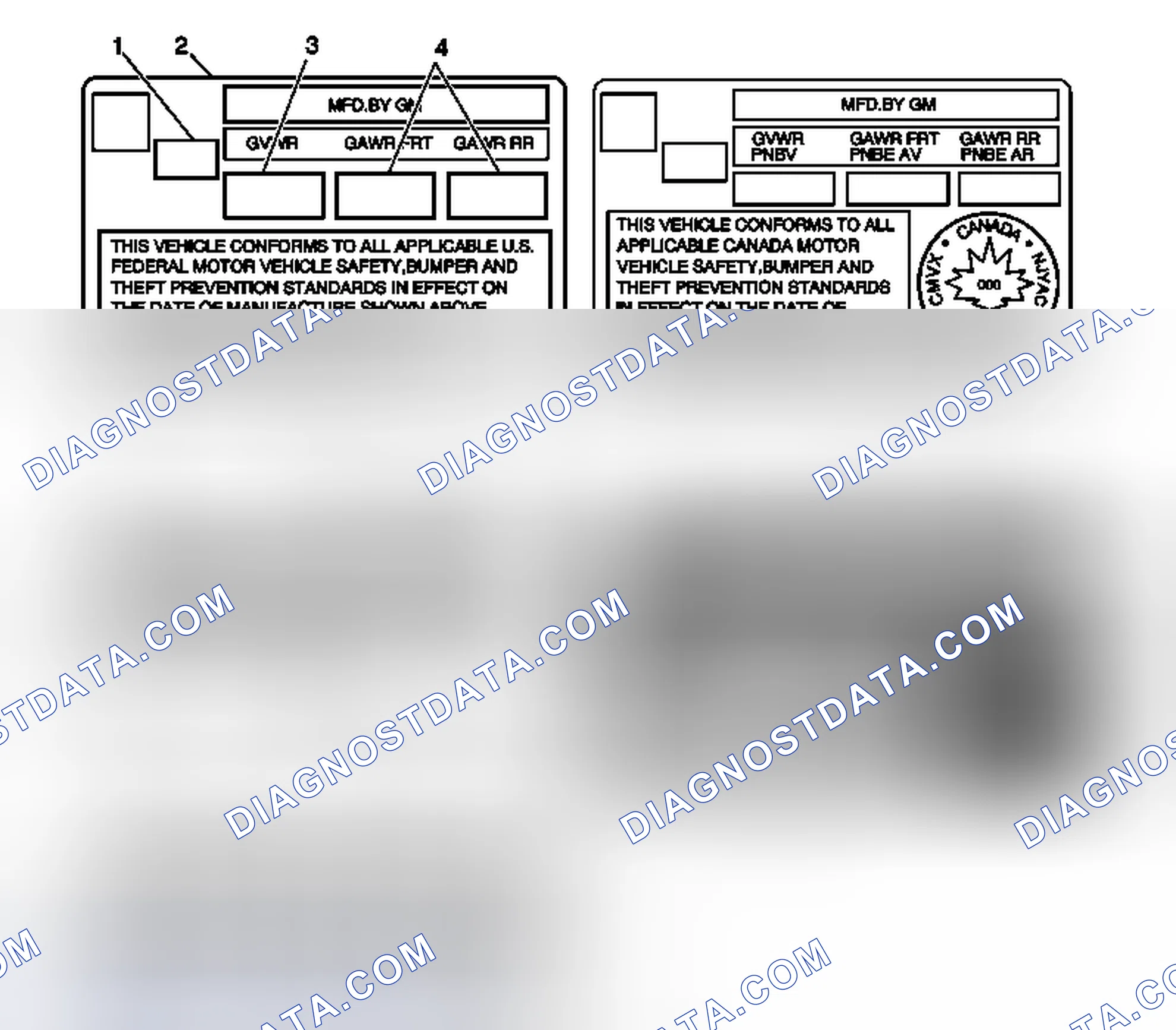 Scheme 4: Vehicle Certification, Tire Placard, Anti-Theft and Service Parts ID Label