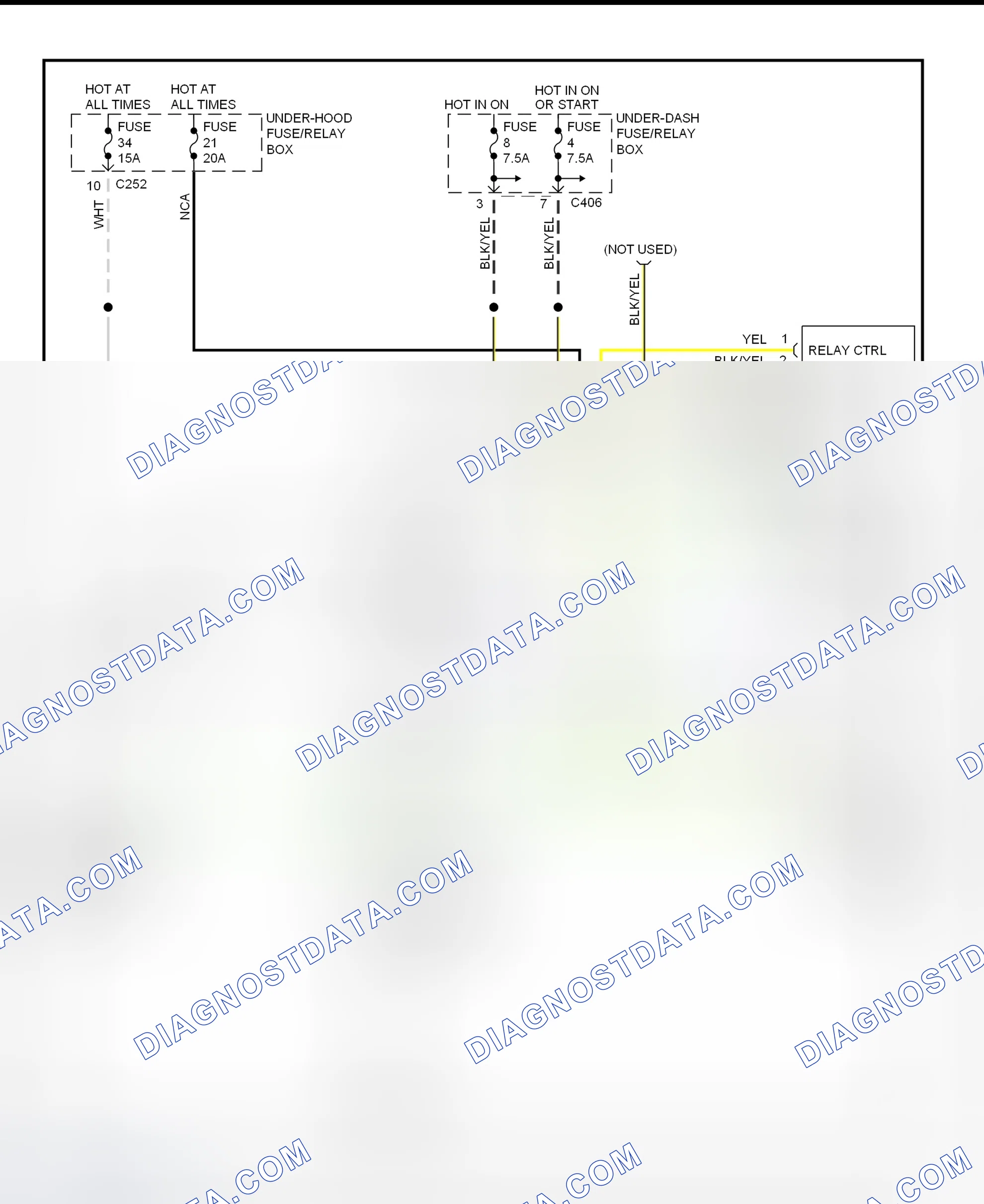 Scheme 4: Electric Cooling Fan System Wiring Diagram (1997 Accord 2.2L Without A/C)