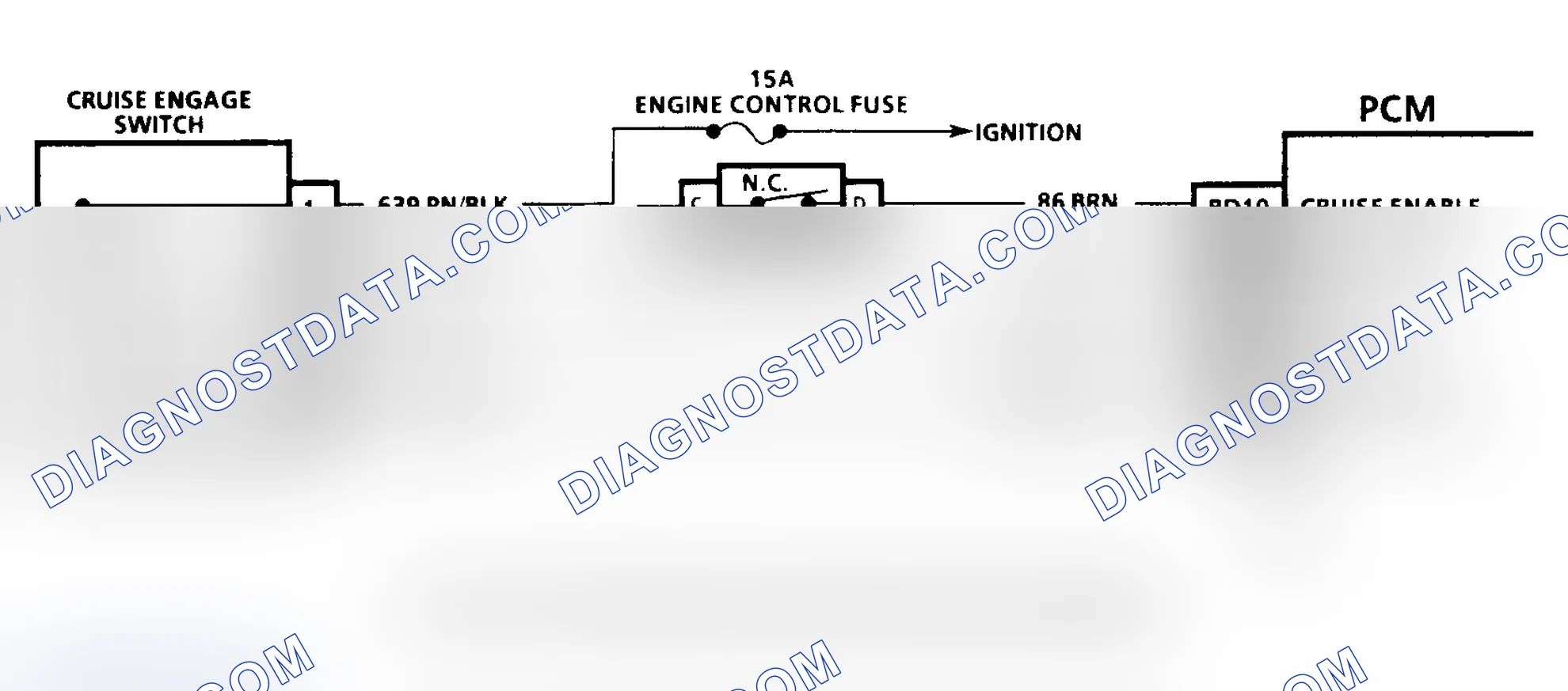 Scheme 332: CODE 67, Schematic, Cruise Engage Switches (3.8L)