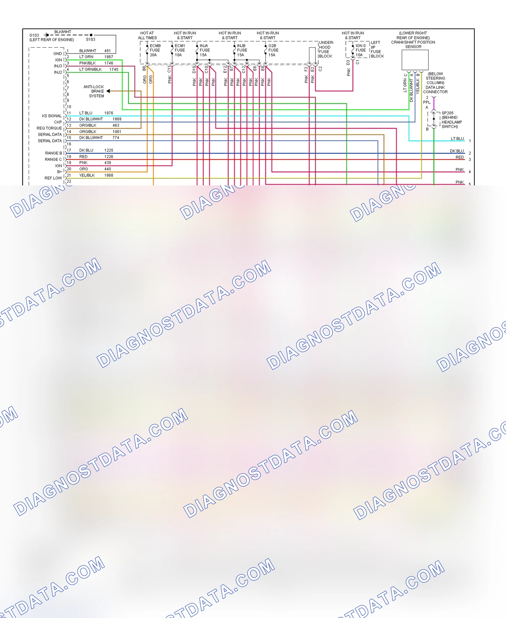 Scheme 46: PCM Wiring Diagram (Escalade, Escalade EXT, Sierra, Silverado, Suburban & Yukon XL - 6.0L Gasoline - With Case & Isolated Ground HO2S - 1 Of 5)