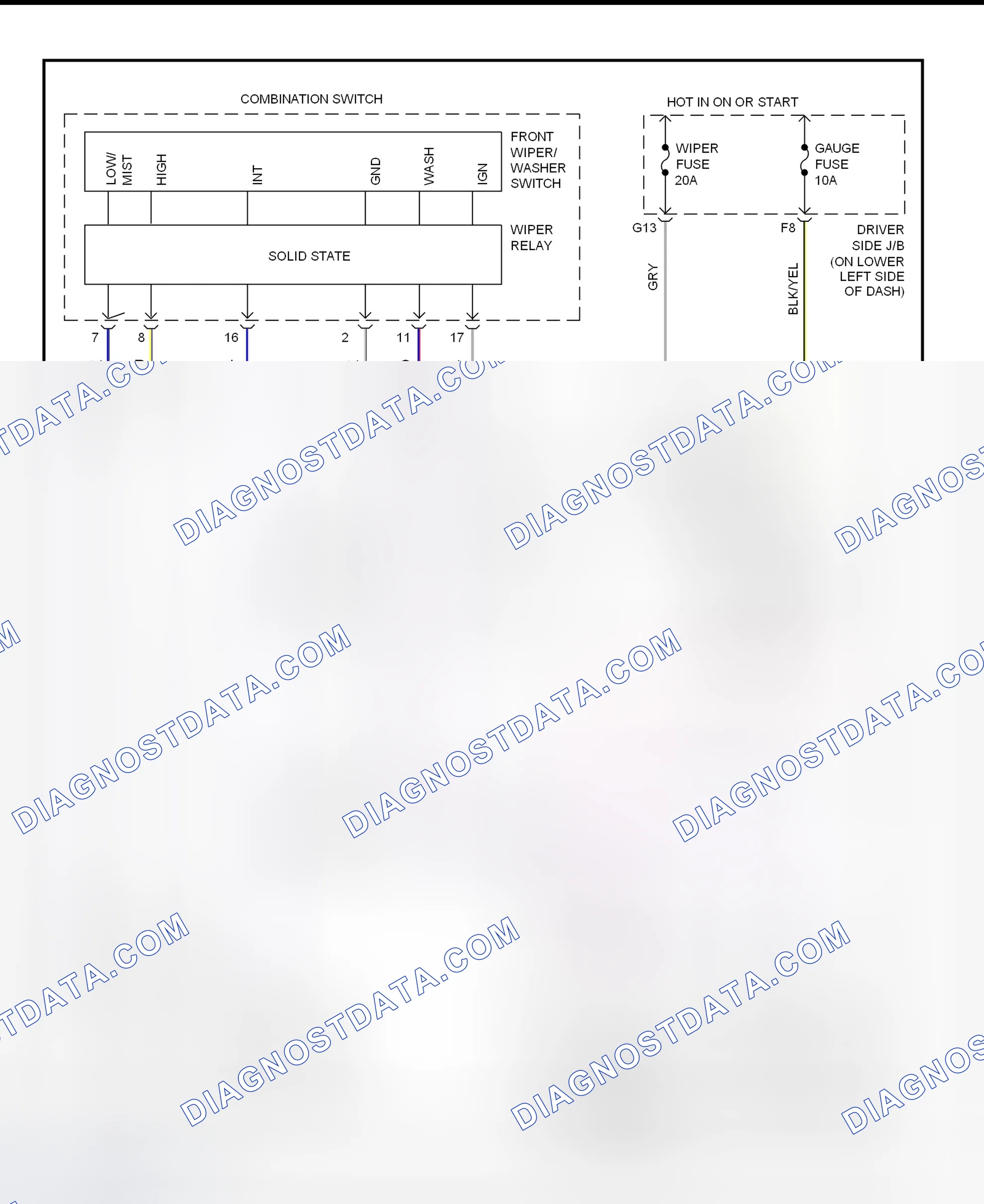 Scheme 28: Wiper/Washer System Wiring Diagram (4Runner - Front)