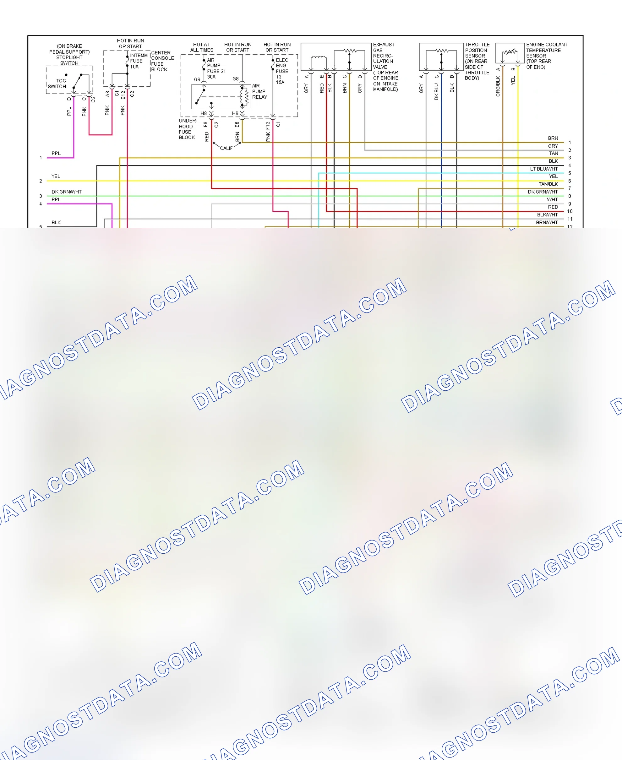 Scheme 76: PCM Wiring Diagram (Aztek & Rendezvous - 3.4L - 3 Of 4)