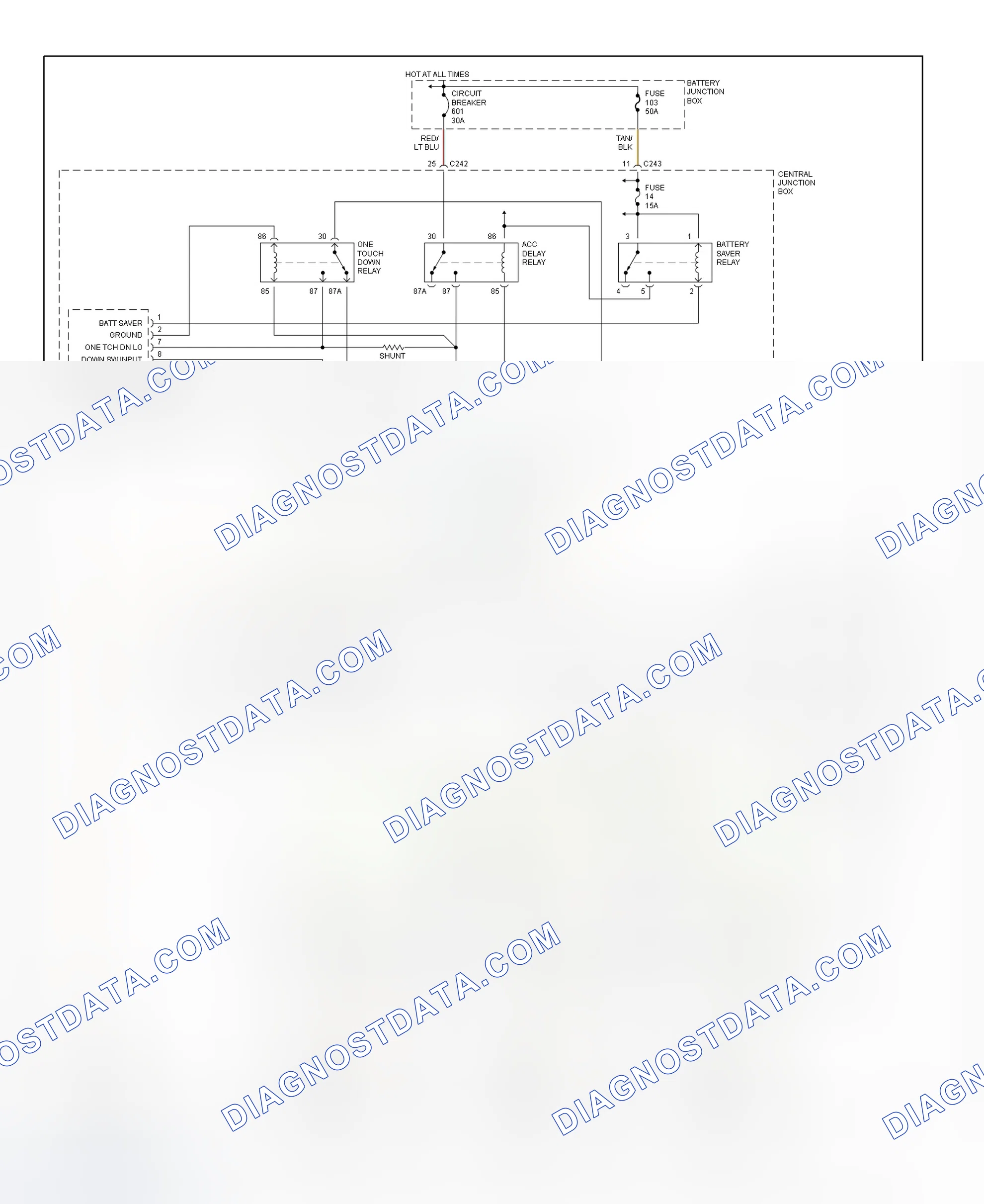 Scheme 5: Power Window System Wiring Diagram (Expedition & Navigator)