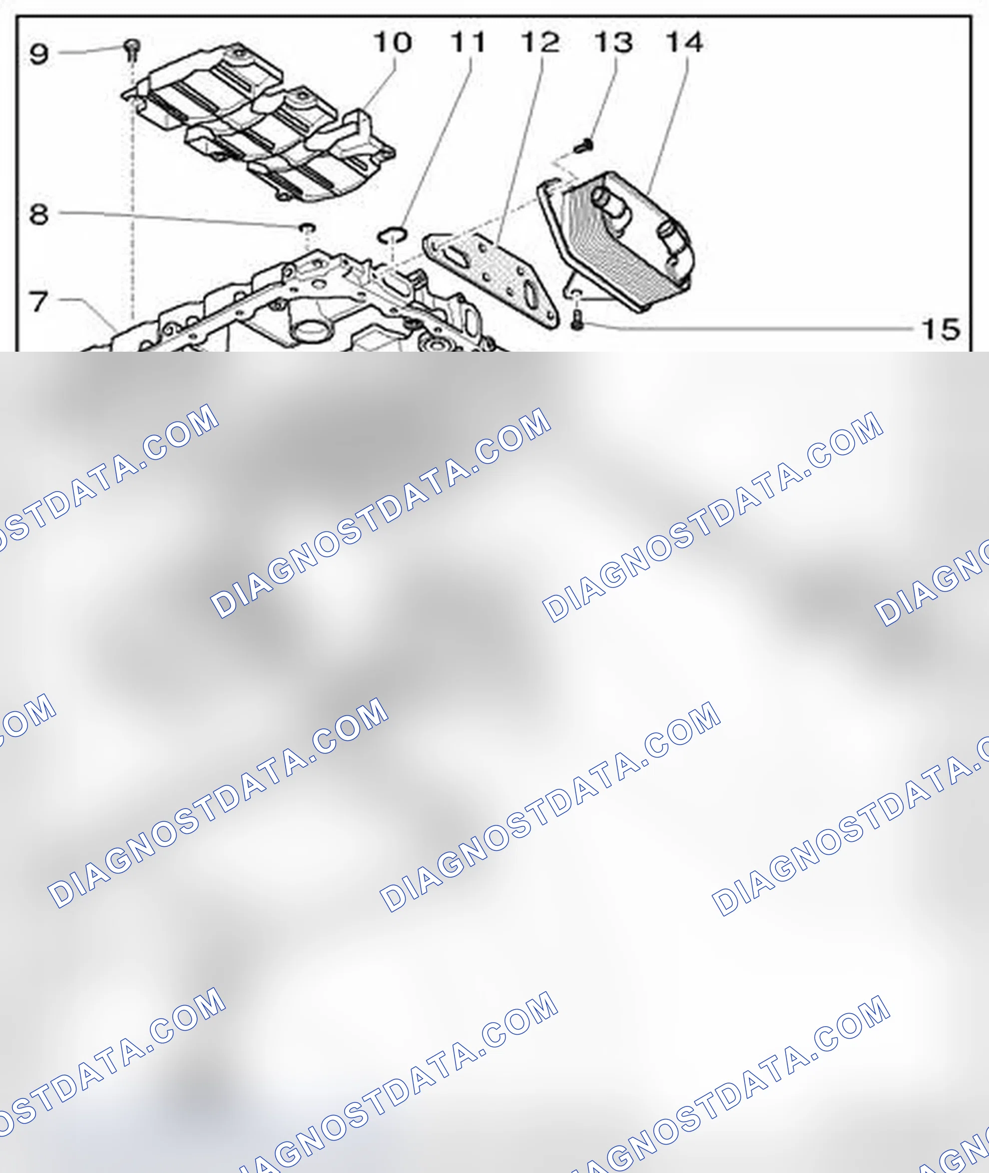Scheme 261: Oil Pan Sections, Oil Pump and Oil Cooler, Component Overview