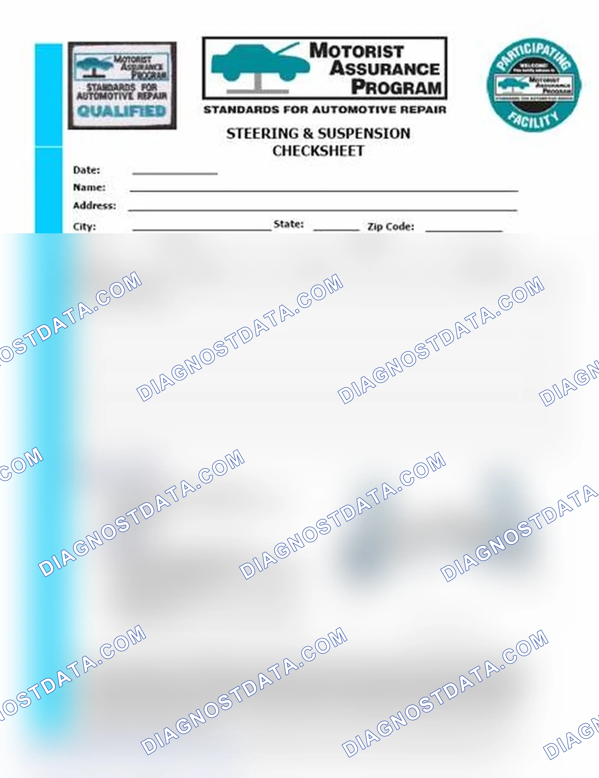 Scheme 11: Steering & Suspension Checksheet (1 Of 2)