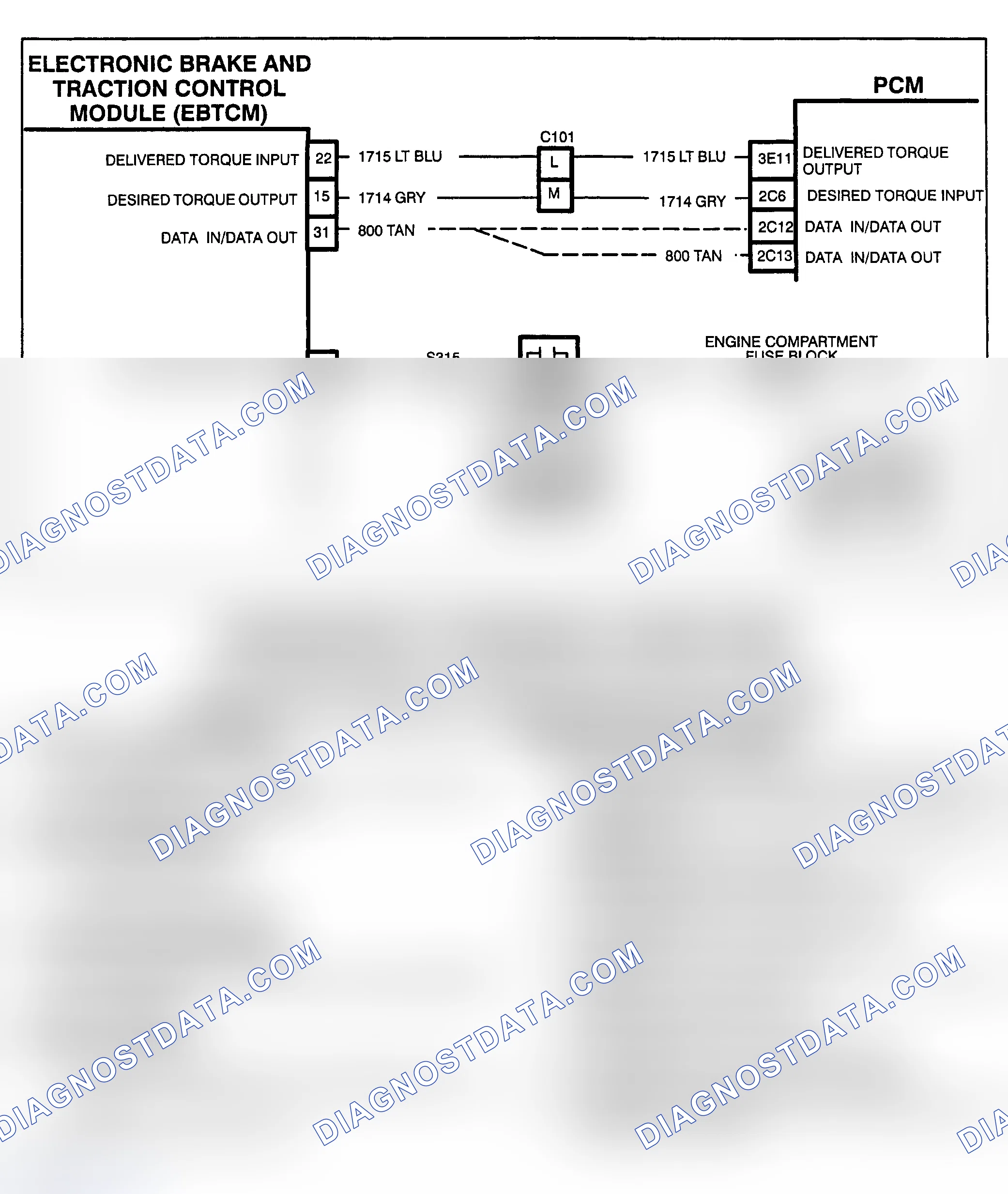 Scheme 175: PCM CODE P093 - TRACTION CONTROL SYSTEM PWM LINK FAILURE