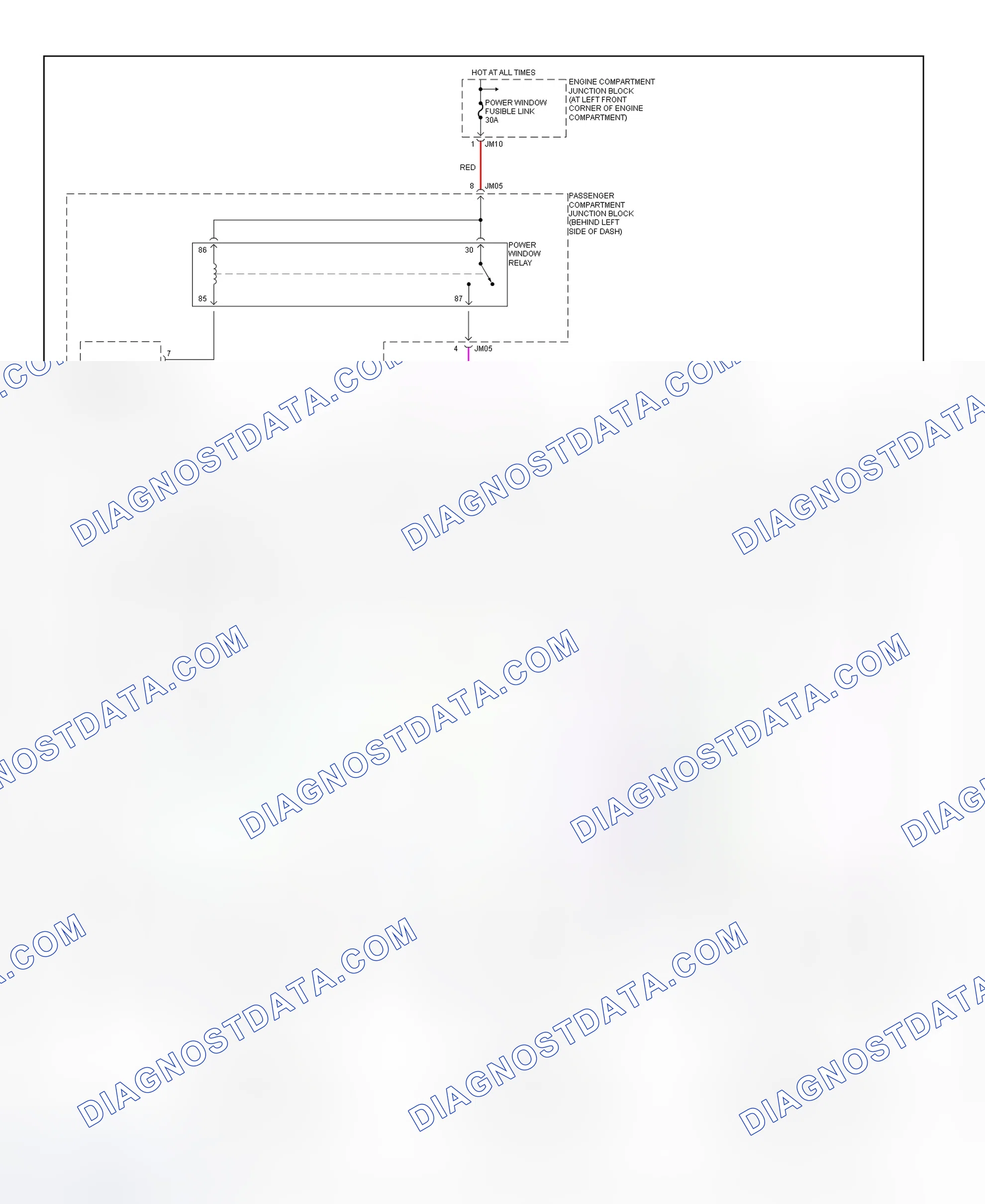 Scheme 8: Power Window System Wiring Diagram (Sonata)
