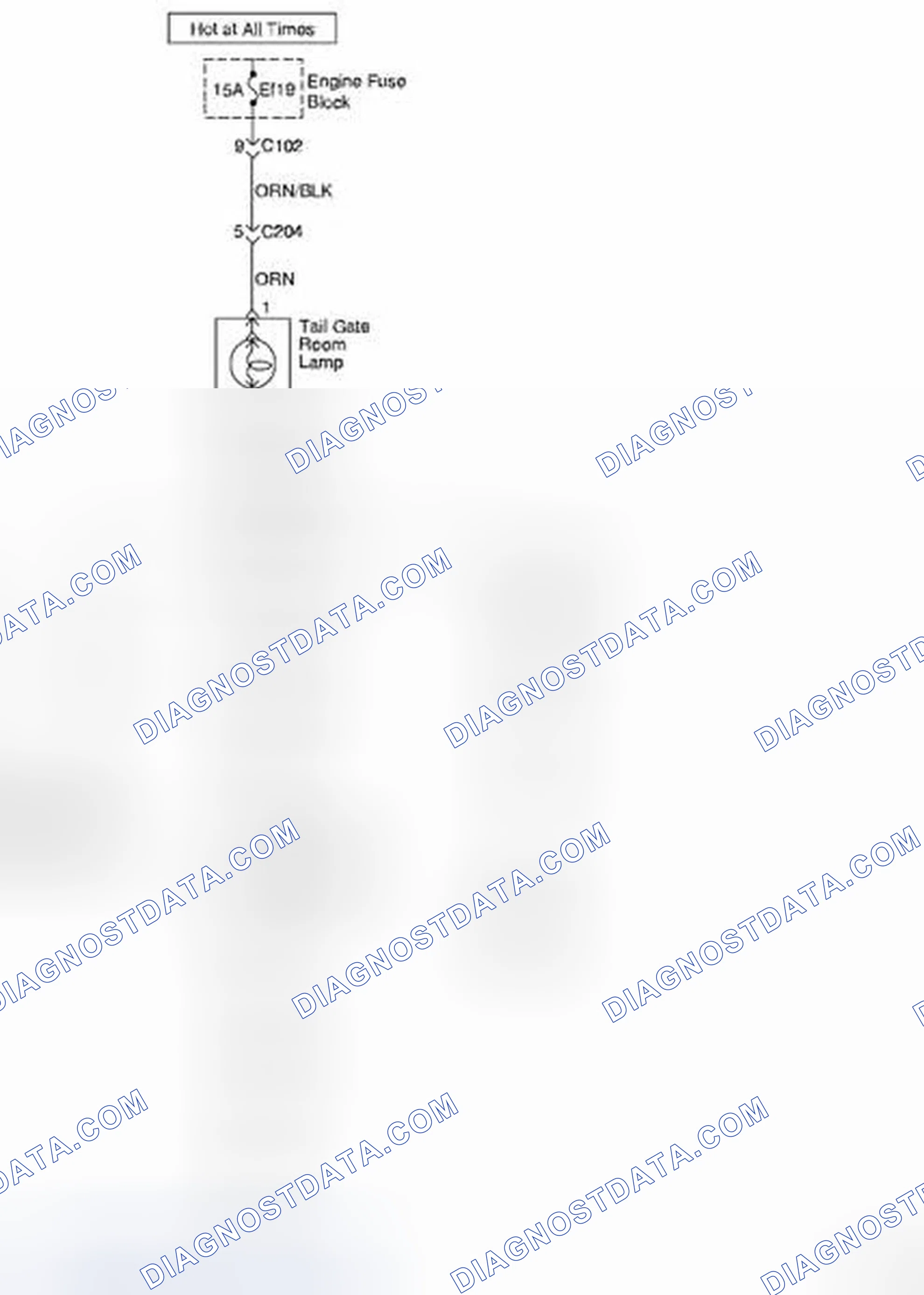 Scheme 24: Trunk/Tail Gate Open Switch, Trunk Latch Switch and Trunk Room Lamps Circuit Diagram (For STATION WA