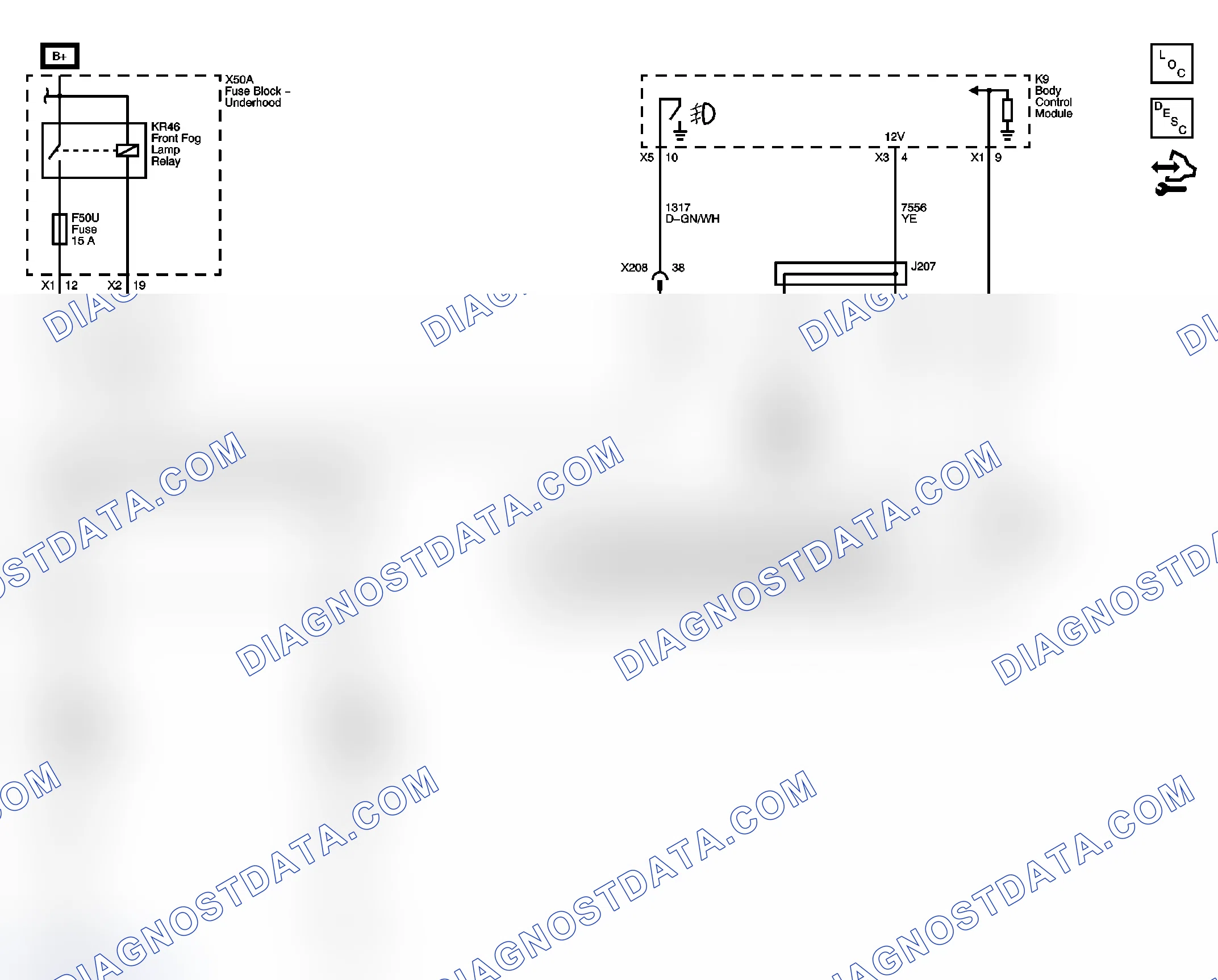 Scheme 4: Fog Lights Wiring Schematic
